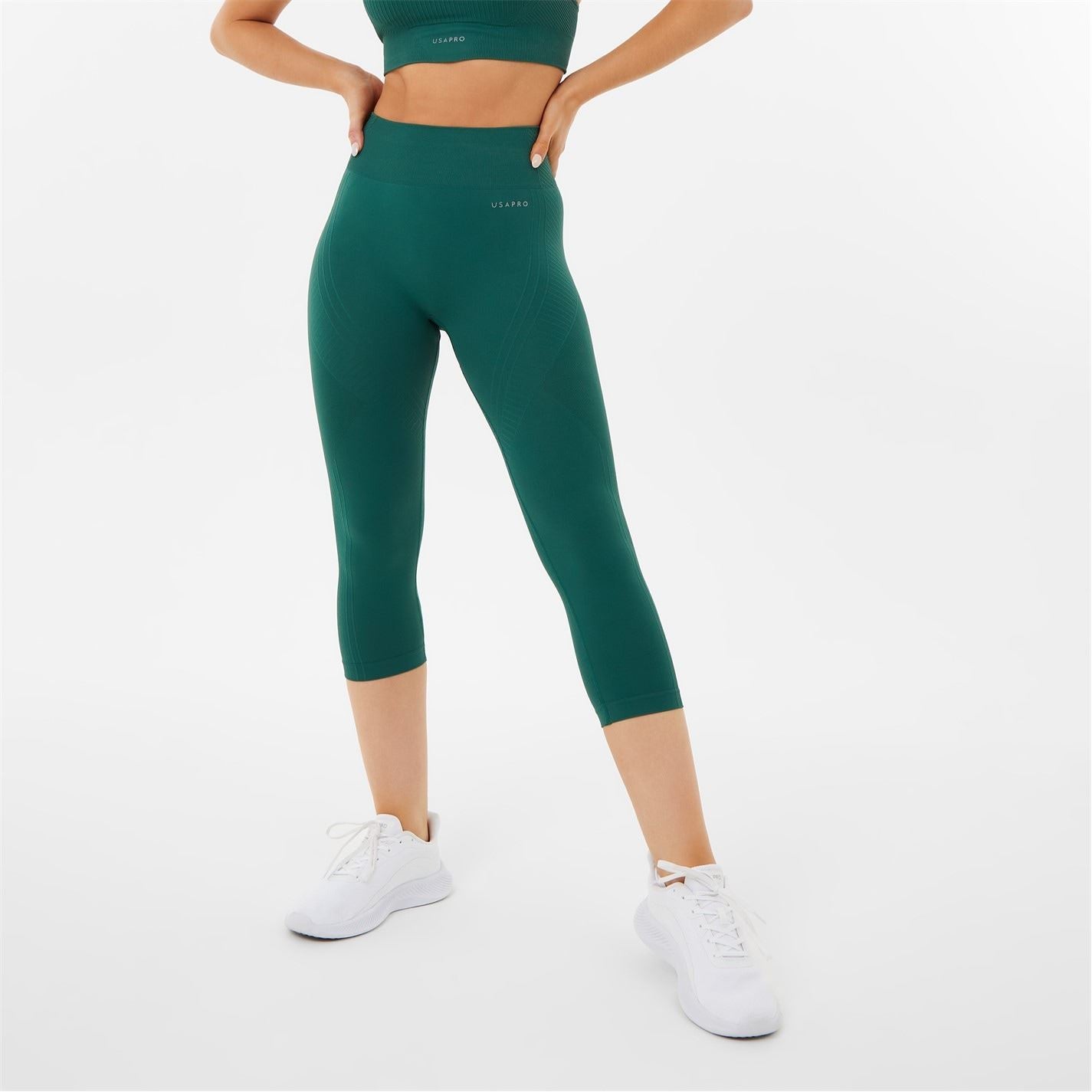 USA Pro Pro Seamless Capri Cropped Leggings Womens