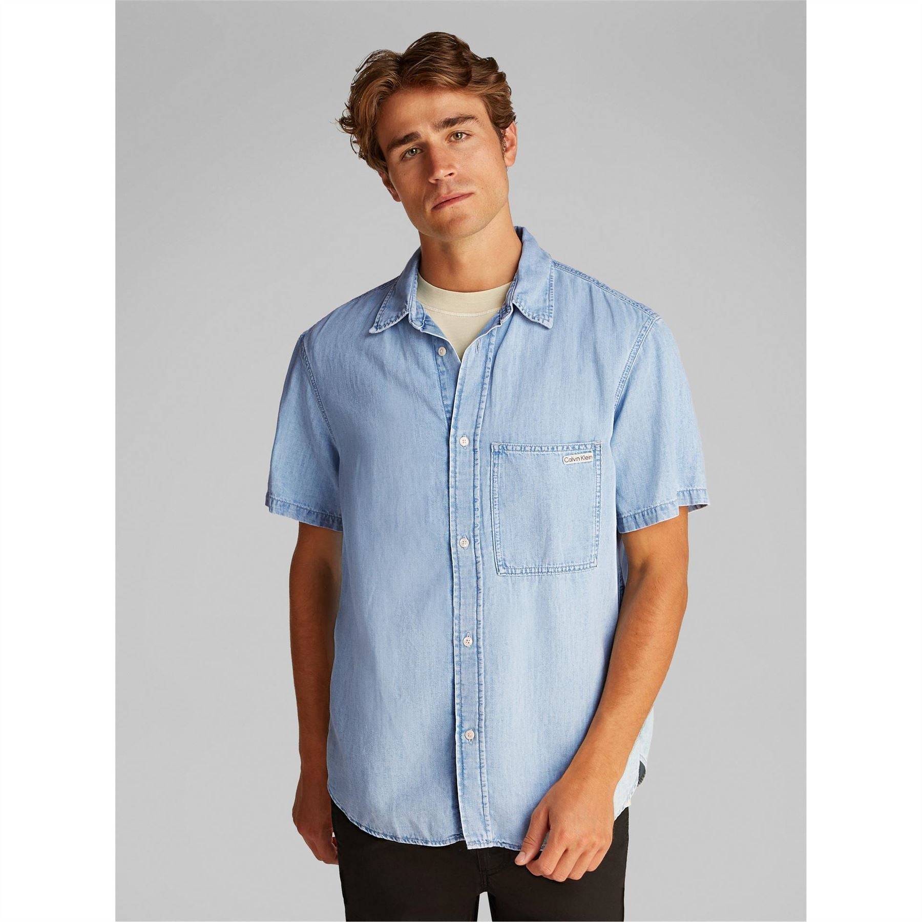 Calvin Klein Jeans Regular Fit Short Sleeve Denim Shirt
