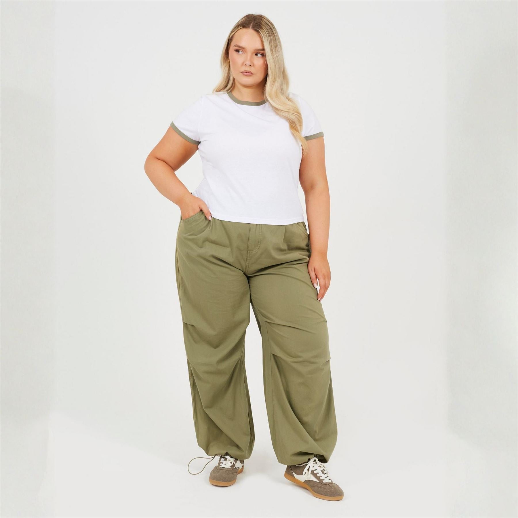 Brave Soul Plus Size Short Sleeve T Shit With Contrast Neck And Sleeve Rib