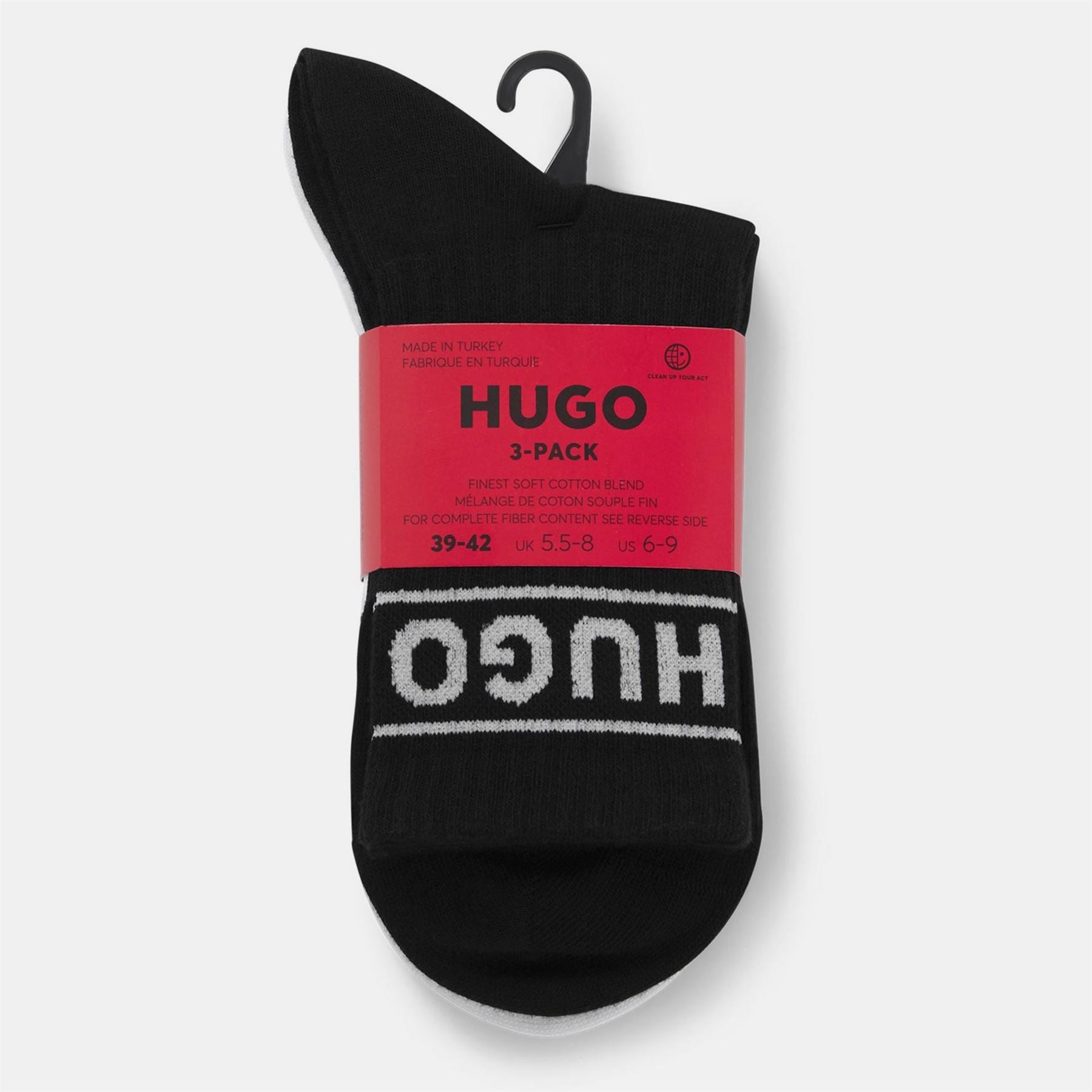 Hugo Qsrib Sporty Lettering Crew Socks