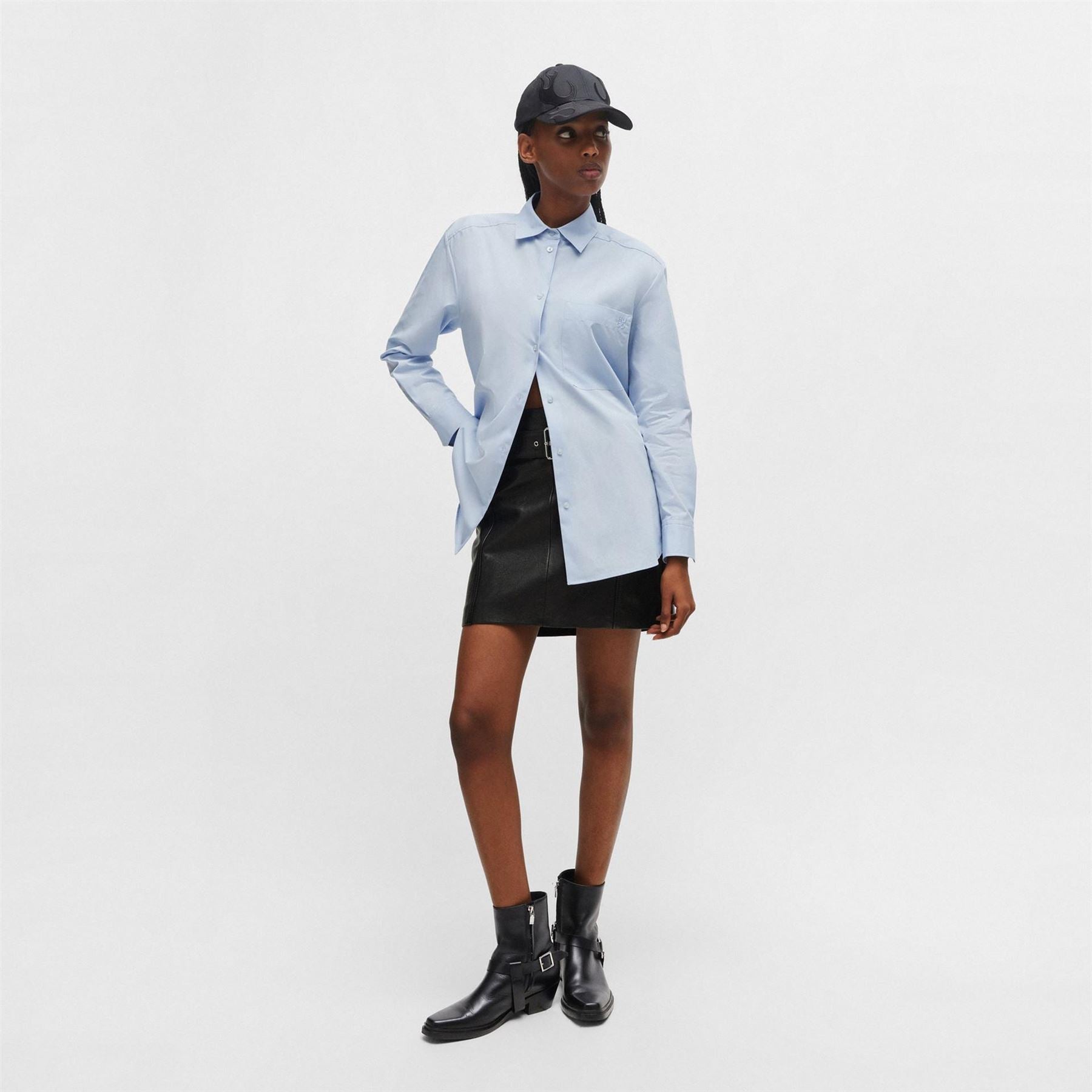 Hugo Oversize Long Sleeve Plain Shirt