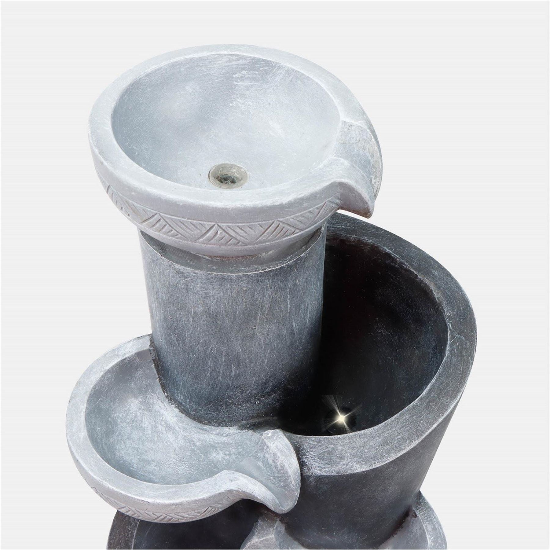 Streetwize Water Feature With Battery Backup   Tiered Slate Effect Cascade