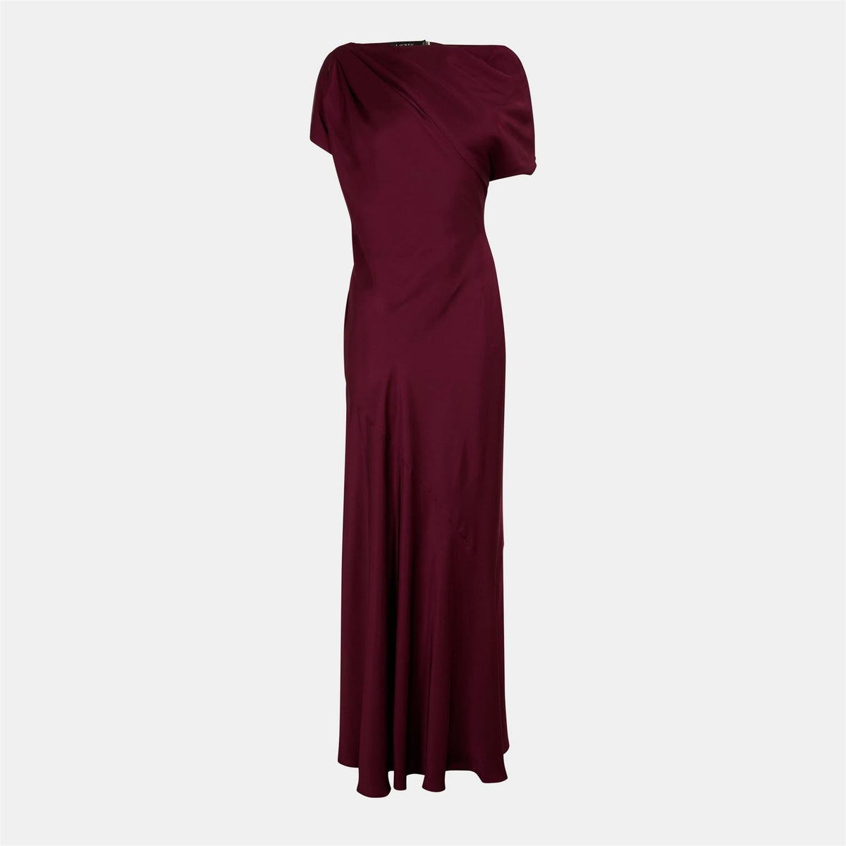 Lauren by Ralph Lauren Neagan Asymmetric Neck Short Sleeve Maxi Gown