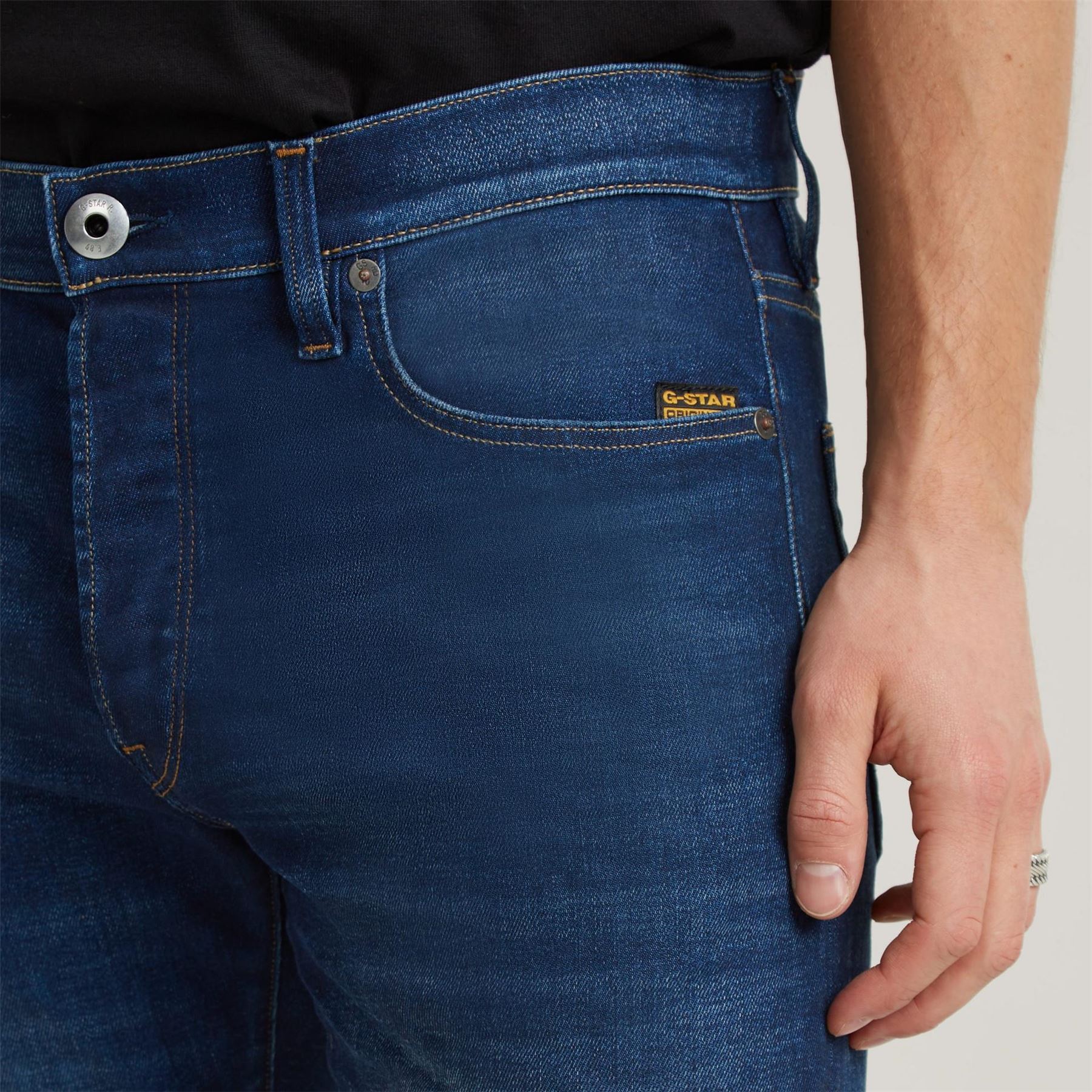 G Star Slim Fit Jeans In Blue Black Stretch Denim