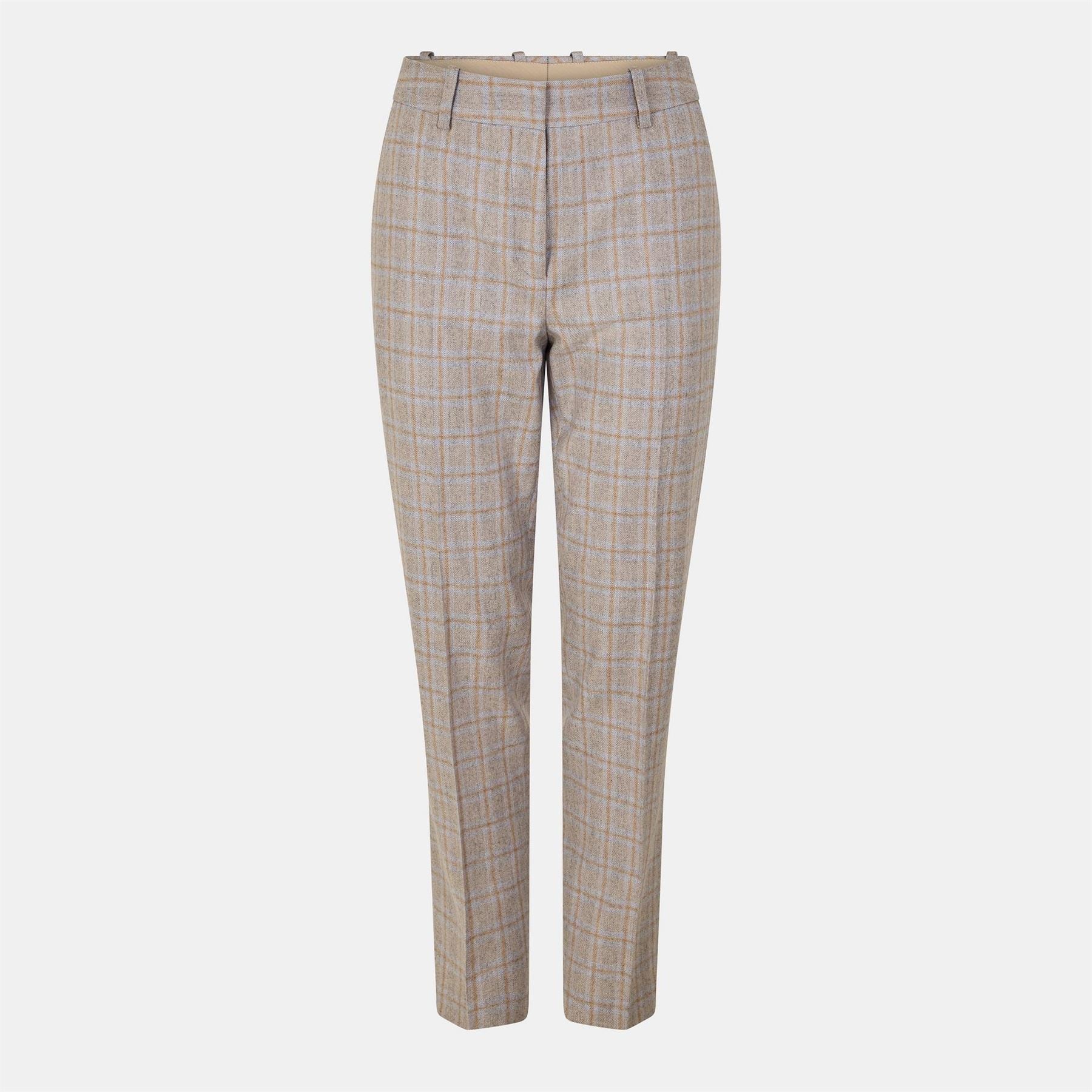 Boss Tamata2 Plaid Slim Cigarette Trousers