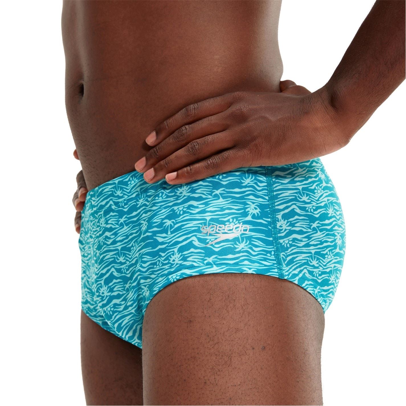 Speedo Club Allover Wave Patterned Swim Brief