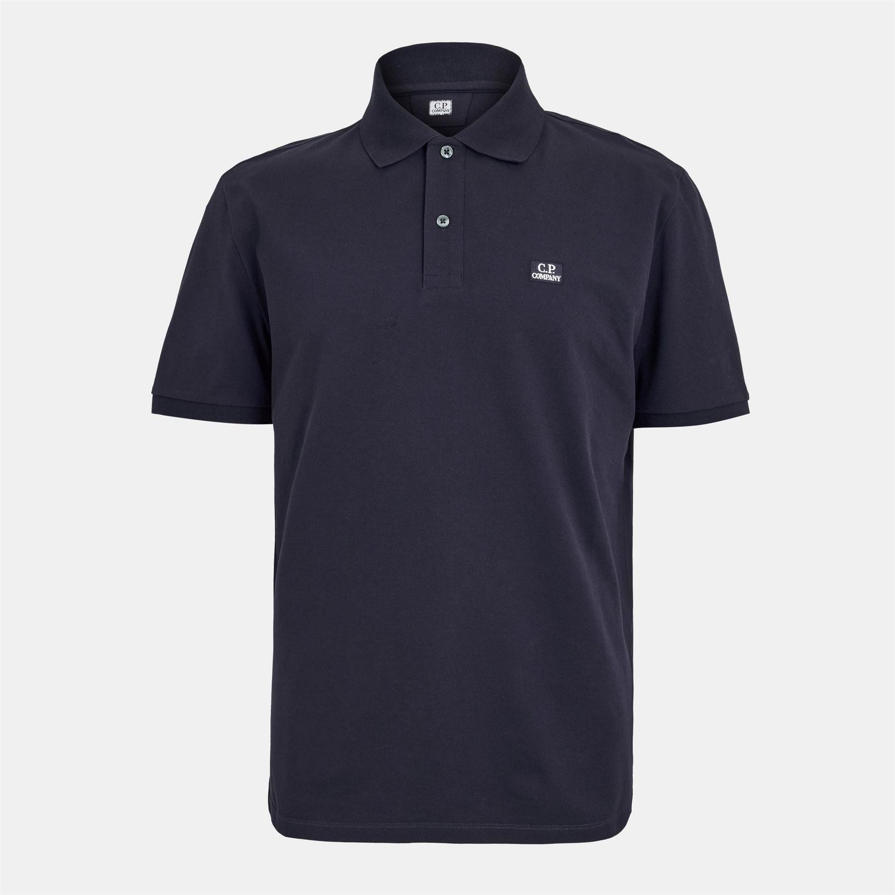 CP Company Logo Print Collared Neck Short Sleeve Polo Shirt