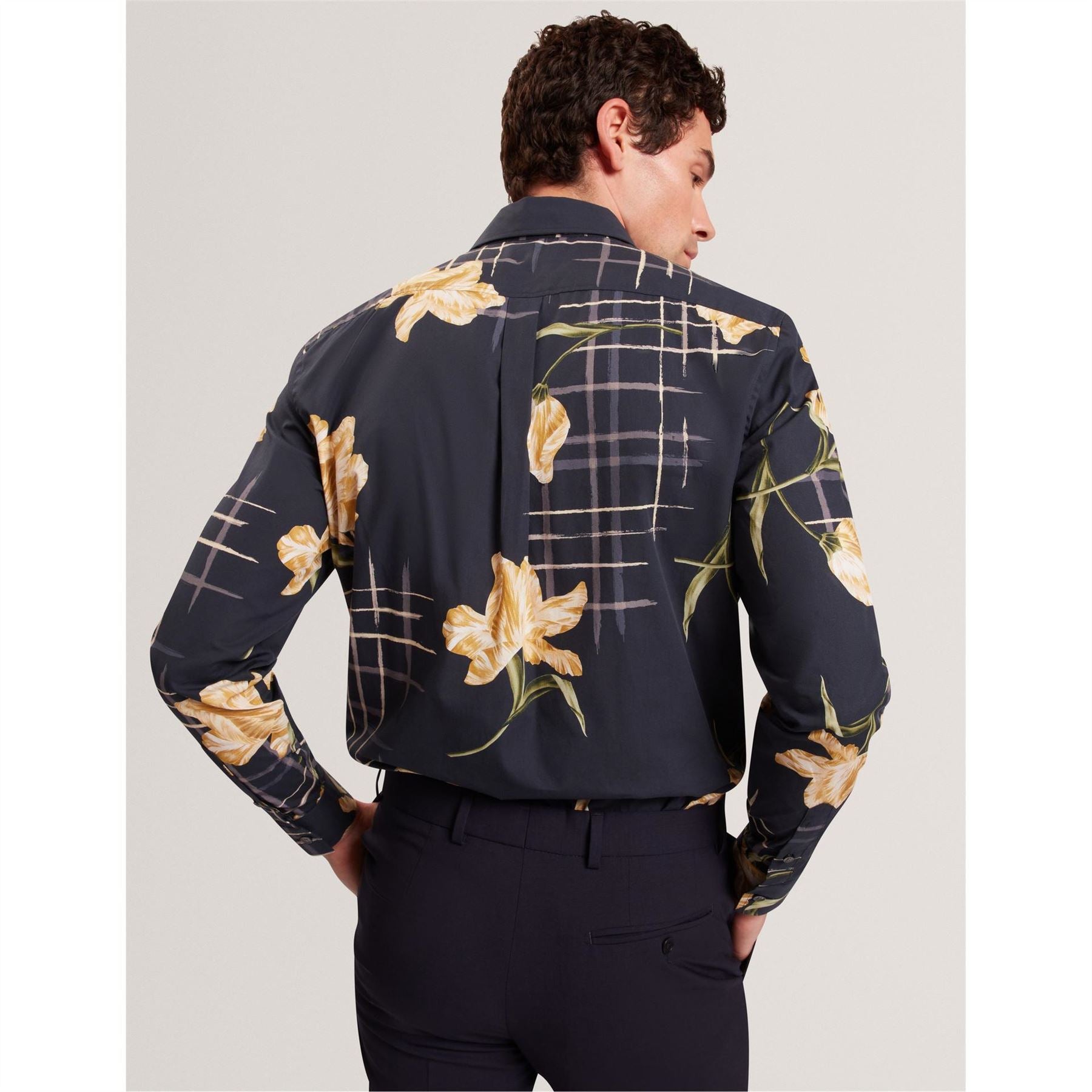 Ted Baker Floral Buddha Collared Long Sleeve Shirt