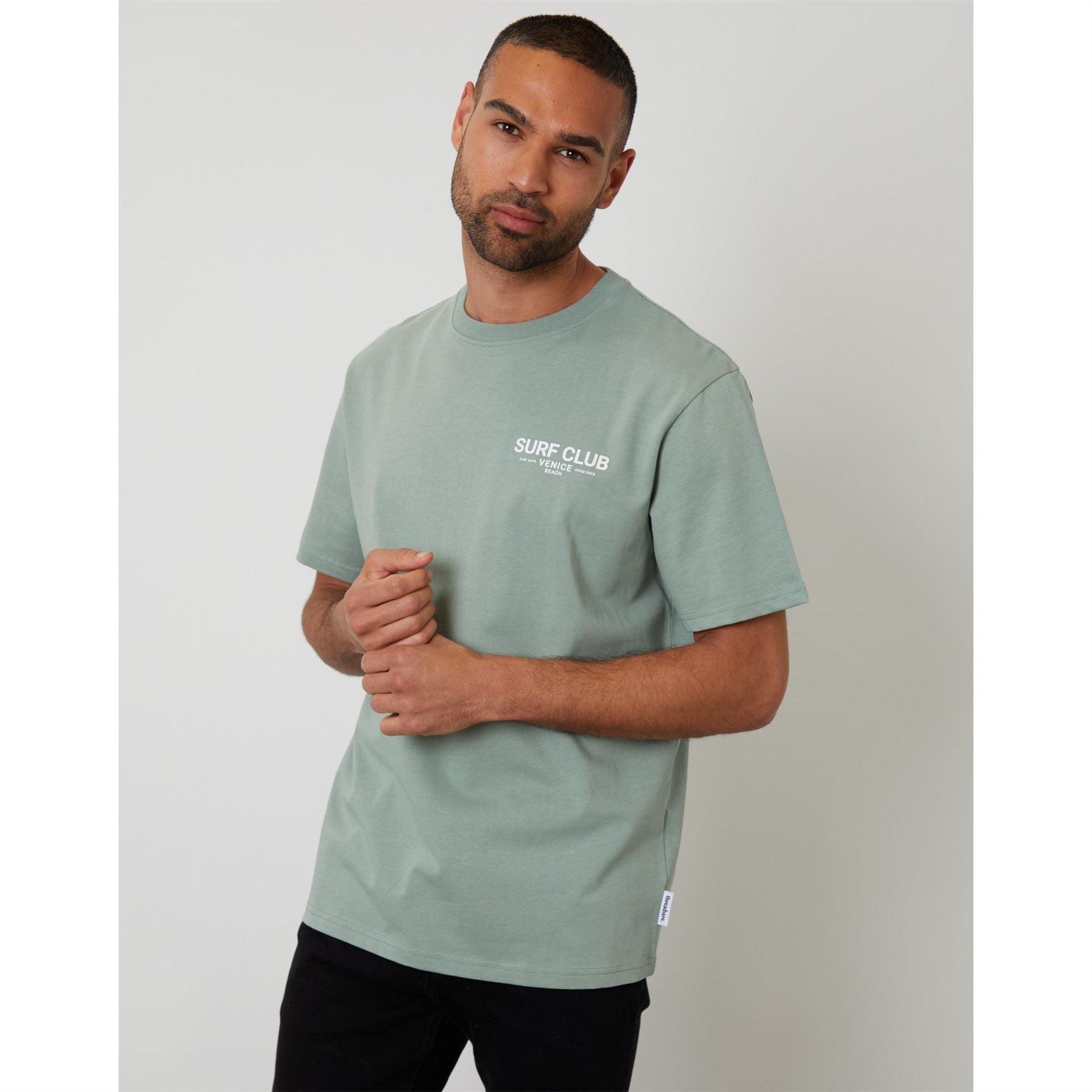Threadbare Watson Text Graphic Regular Fit Crew Neck T-Shirt