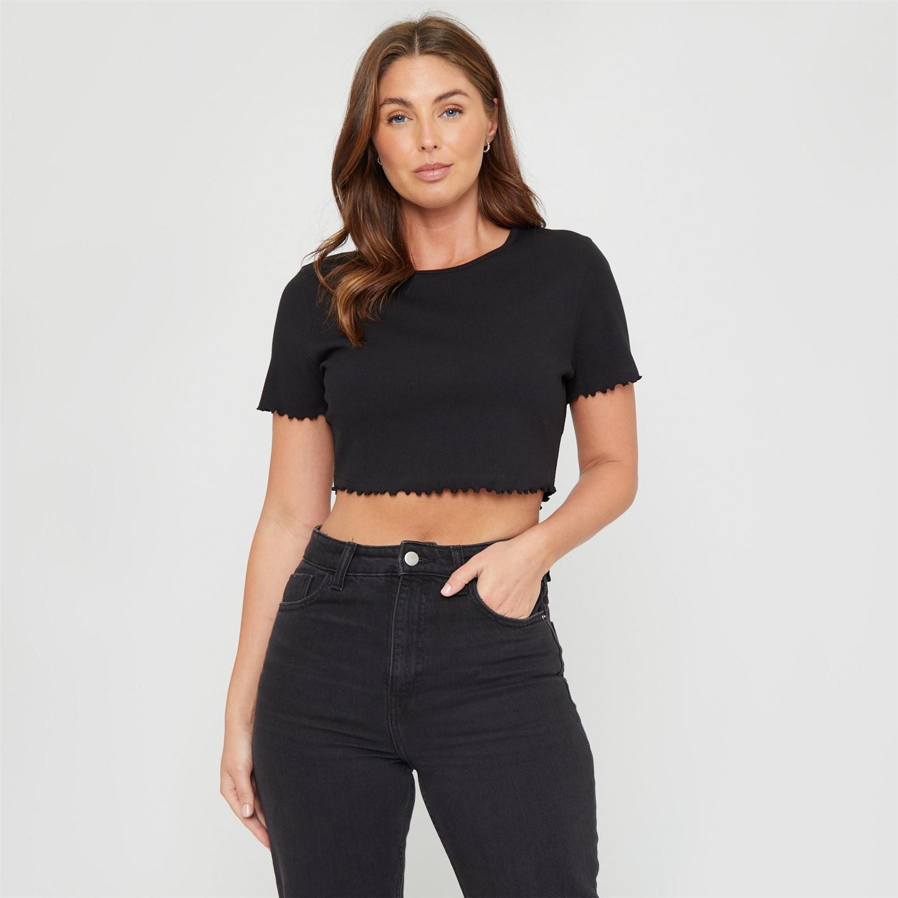 Be You You Crop Regular Fit Crew Neck T-Shirt