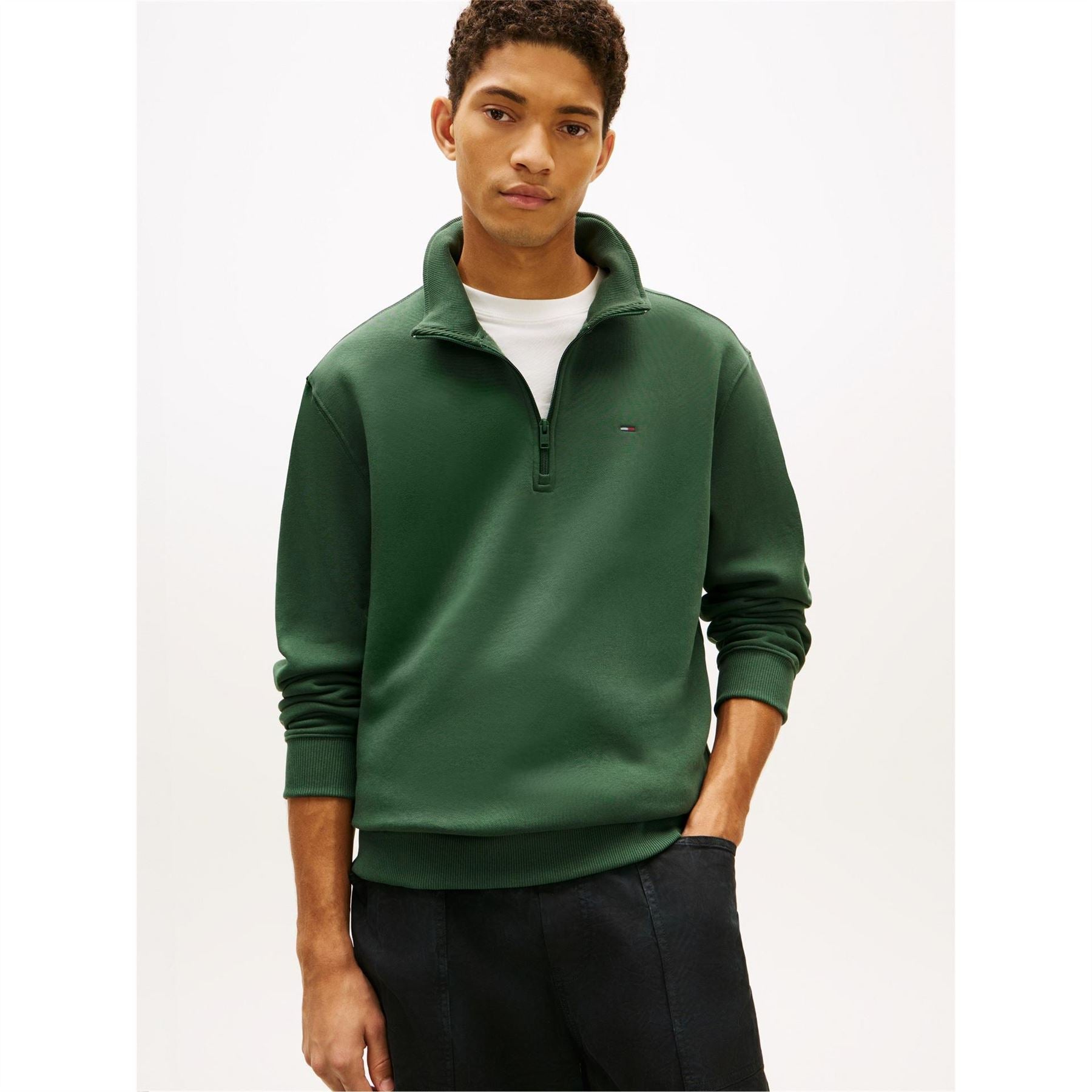 Tommy Jeans Flag Fleece Quarter Zip Jumper