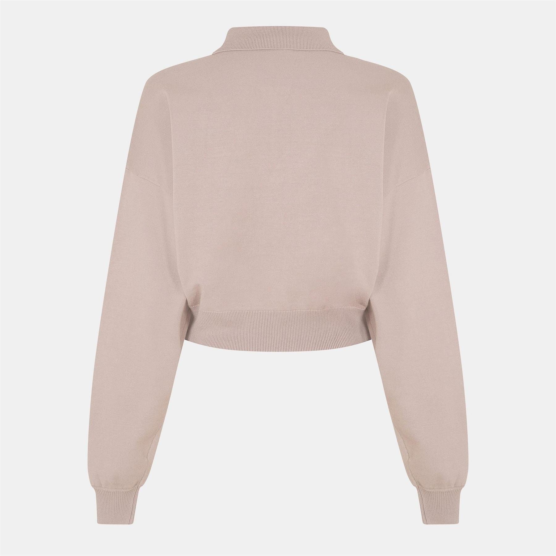 Jack Wills Cropped Quarter Zip Knitted Top