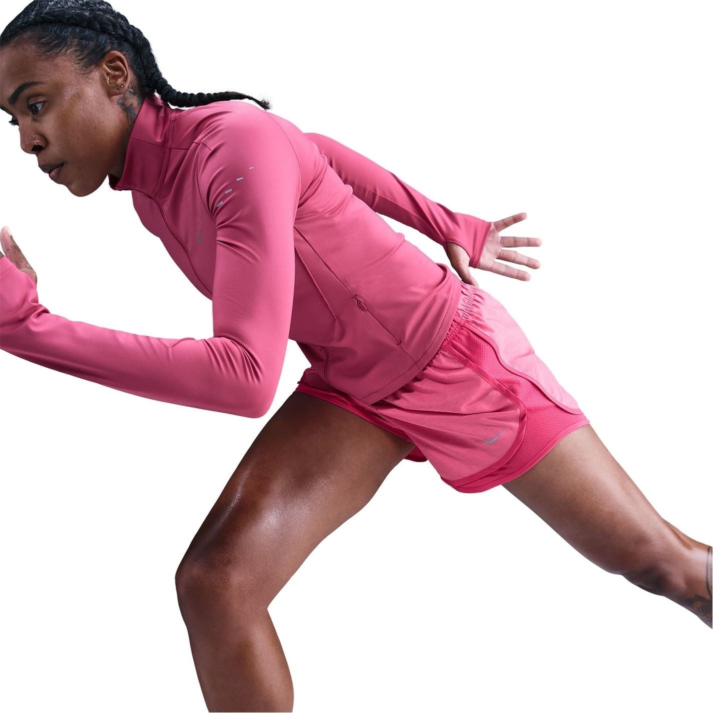 Nike Womens Tempo Dri Fit Mid Rise Brief Lined Running Shorts