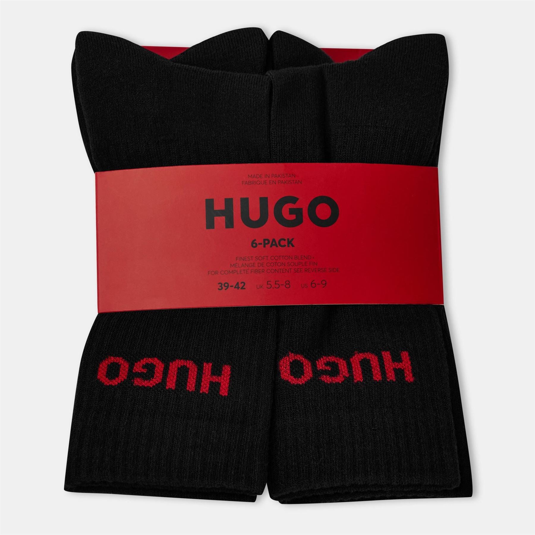 Hugo HUGO Ribbed Logo 6 Pack Crew Socks