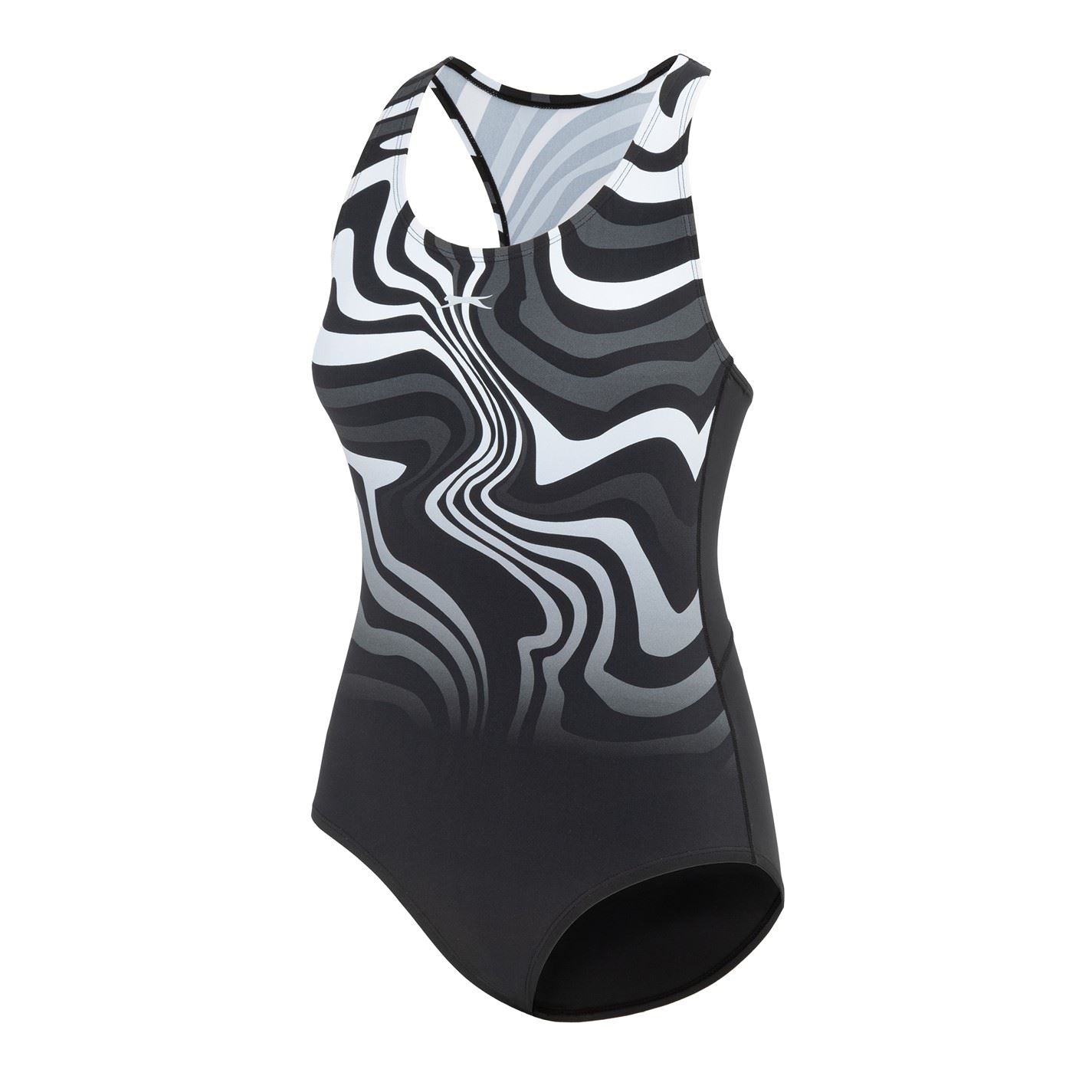 Slazenger Snug Fit Wave Patterned One Piece Swimsuit
