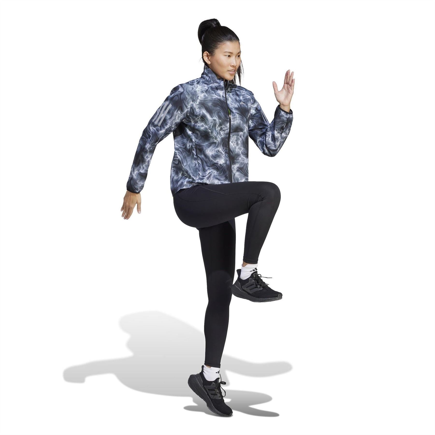 adidas Womens Own The Run Allover Print Running Windbreaker