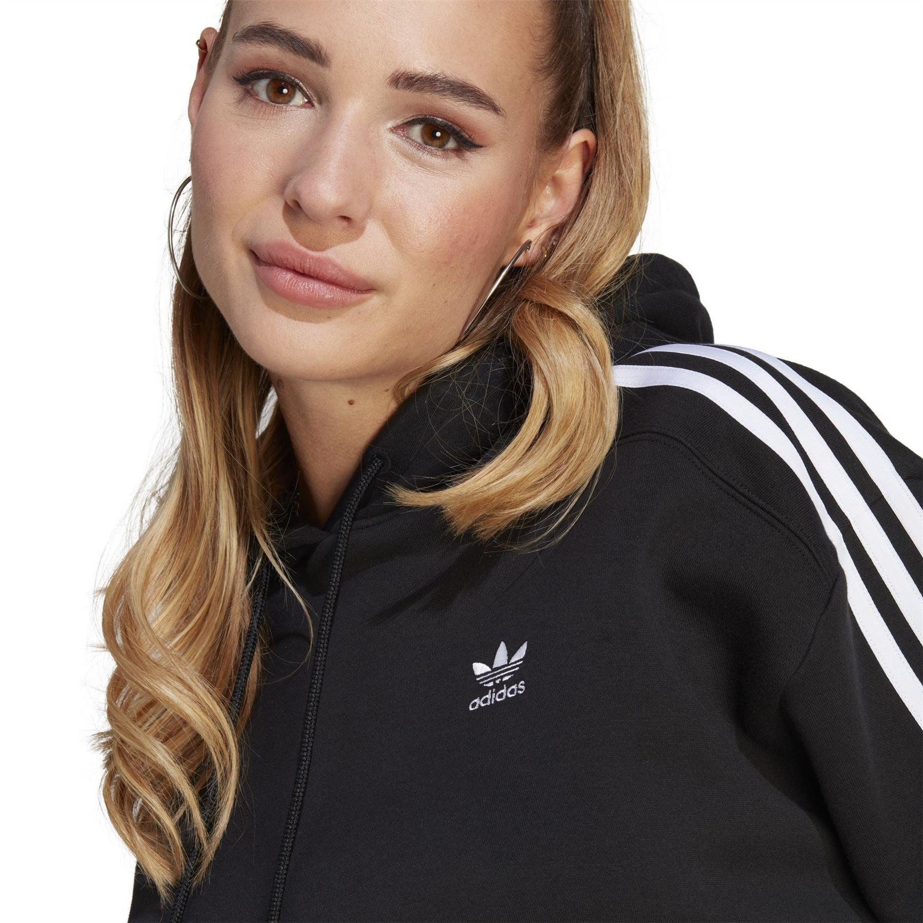 adidas Originals Cropped Hooded Relaxed Fit Sweatshirt