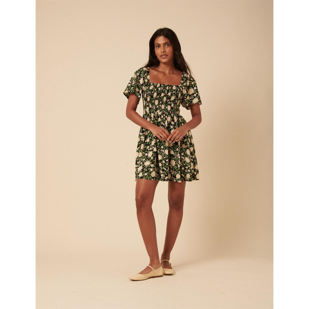 Nobodys Child Bella Square Neck Short Sleeve Mini Dress