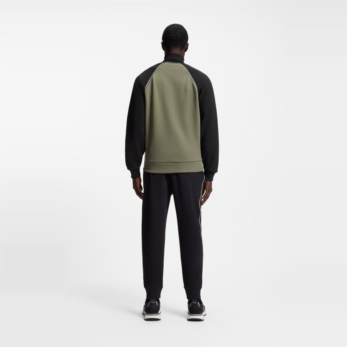 Hugo Mock Neck Raglan Sleeve Athletic Sweatshirt