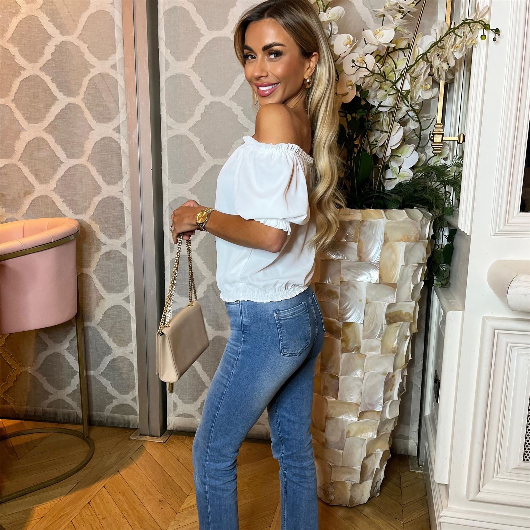 AX Paris Off The Shoulder Frill Detail Top