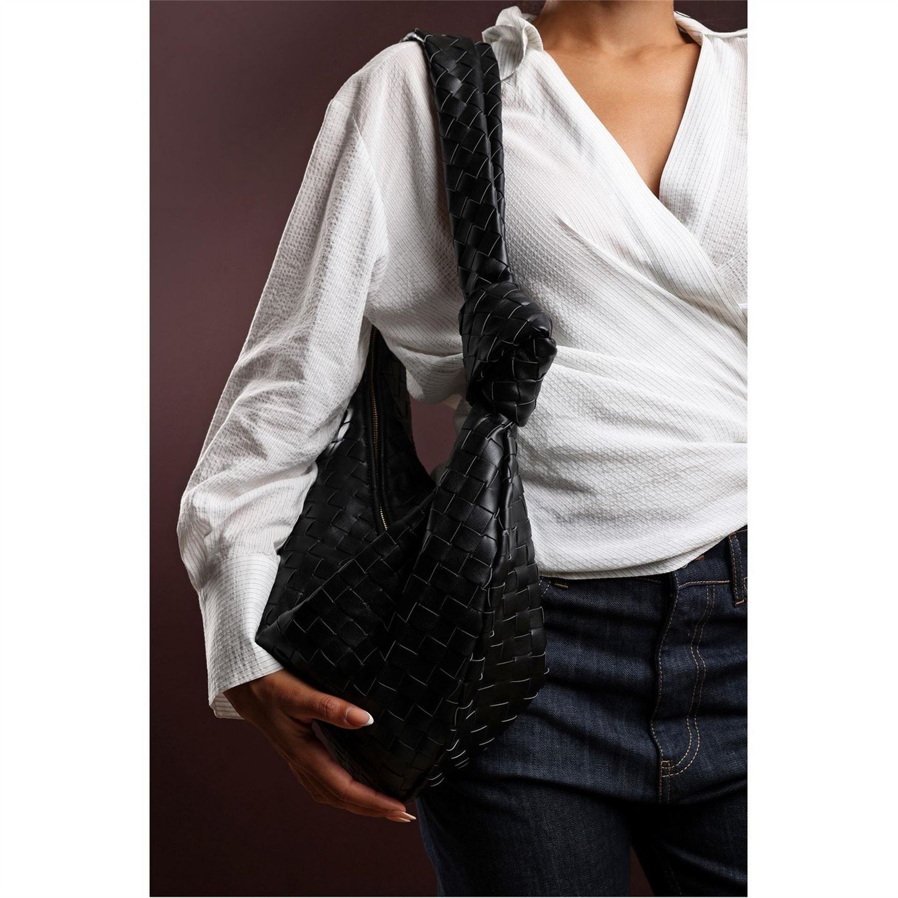 Wheres That From Strap Woven Shoulder Bag