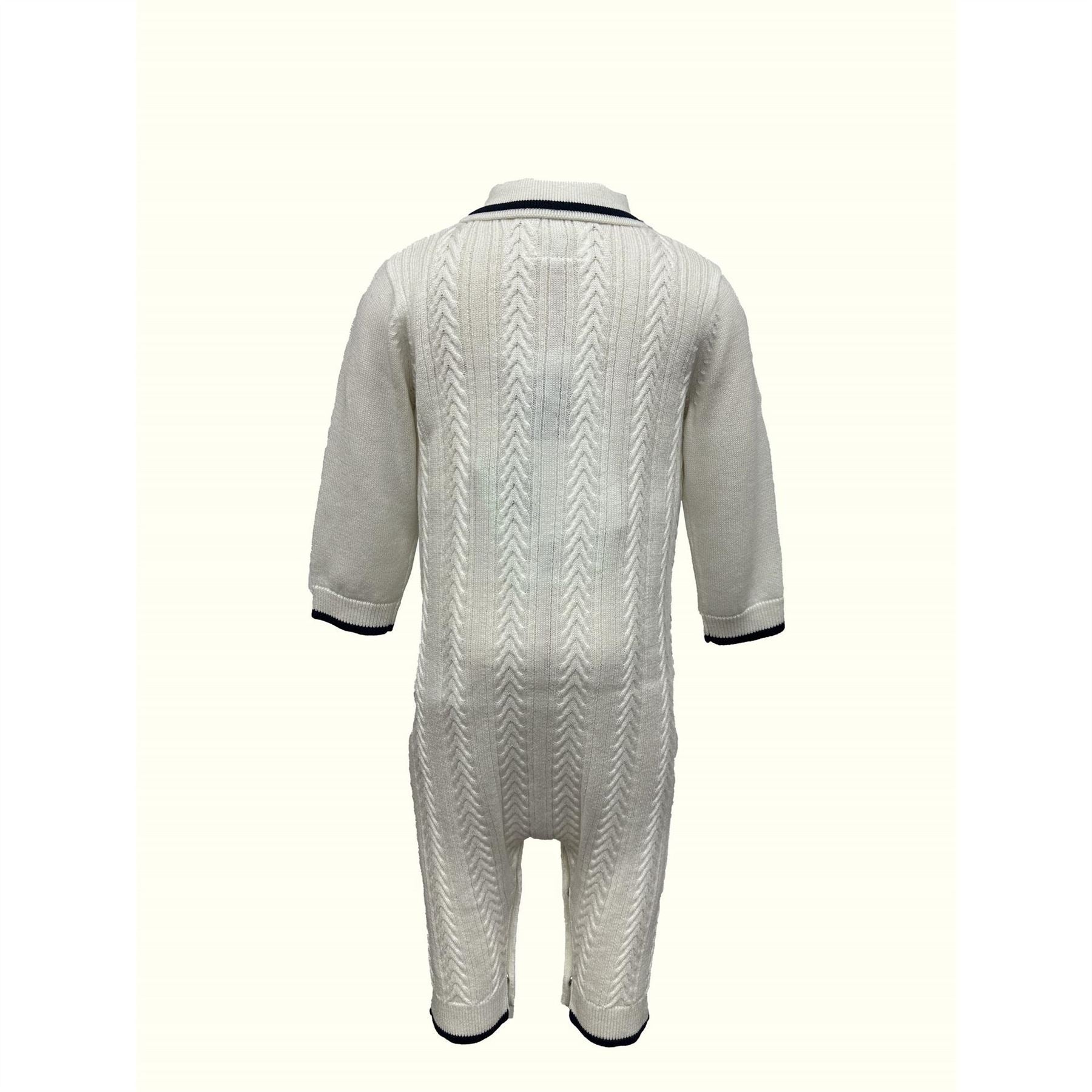 Pretty Green Collared Neck Long Sleeve Cable Knit Romper