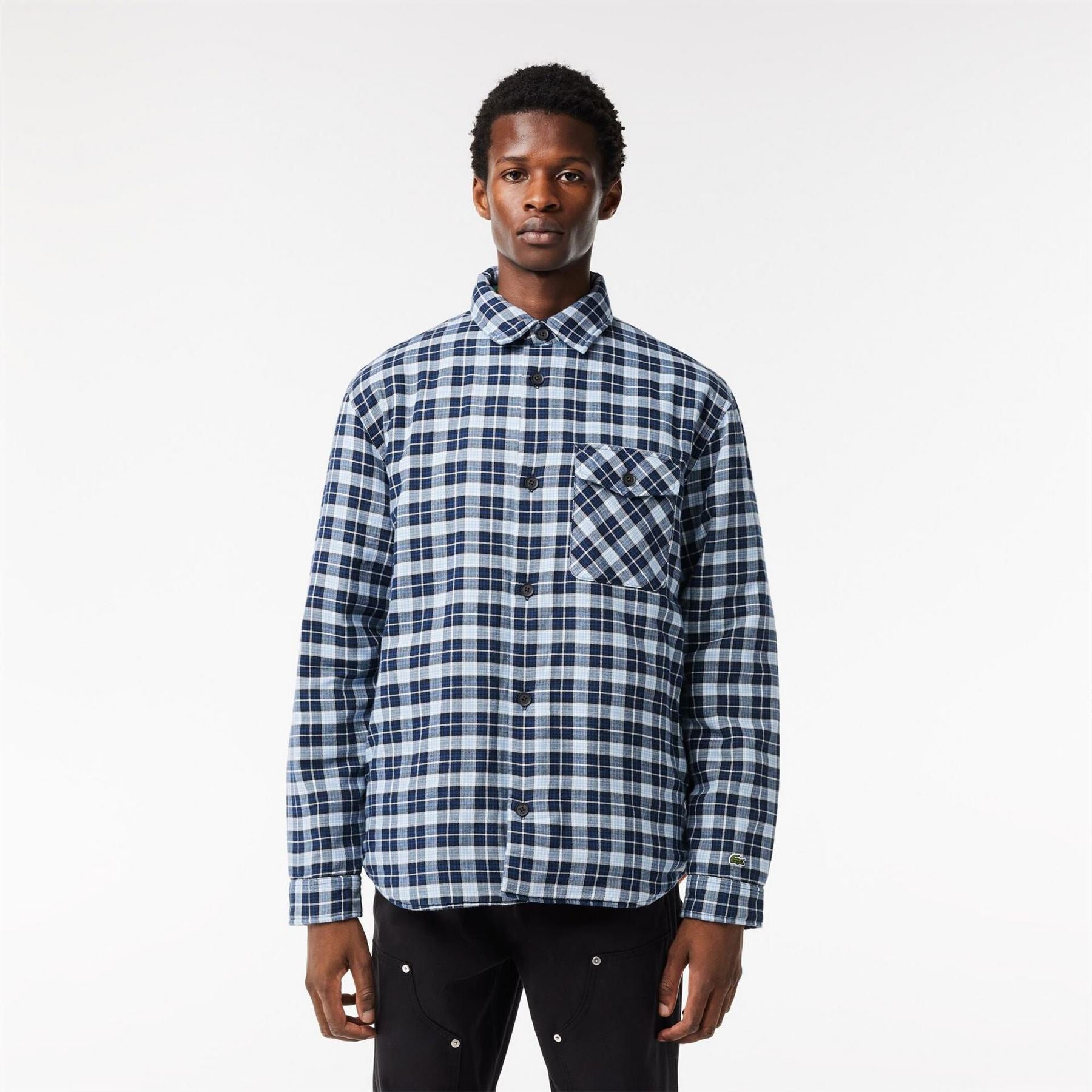 Lacoste Checked Quilted Overshirt Long Sleeve Patterned Shirt
