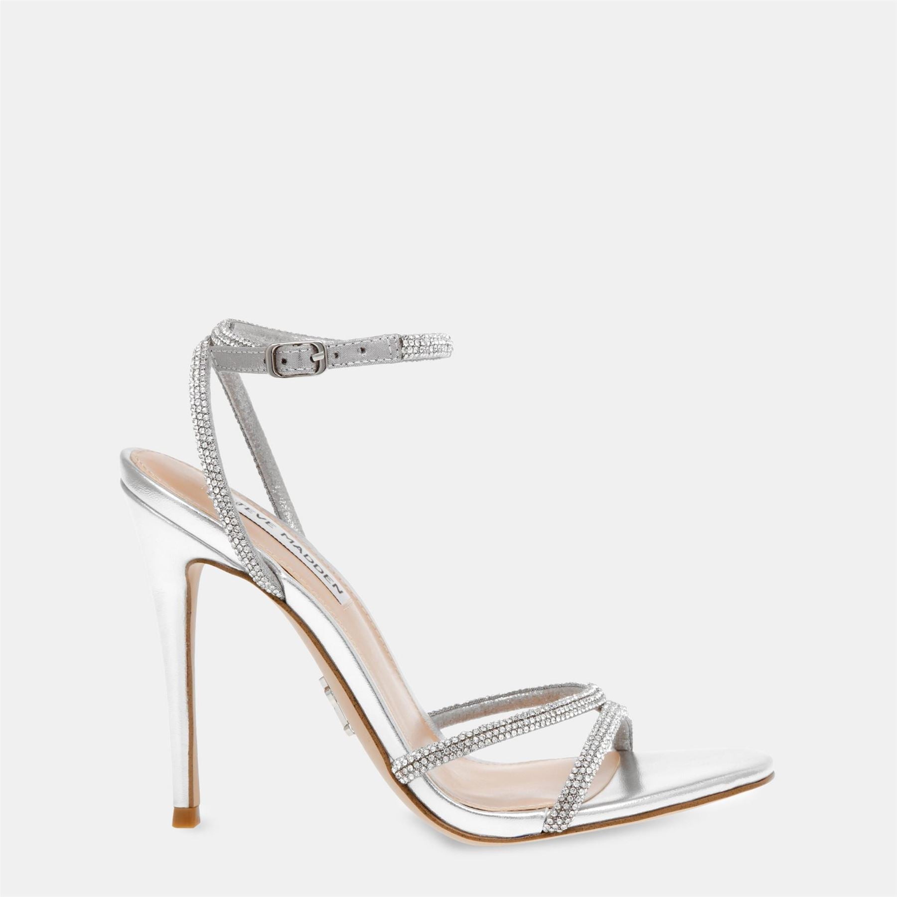 Steve Madden Metallic Open Toe Stiletto Heel Sandals