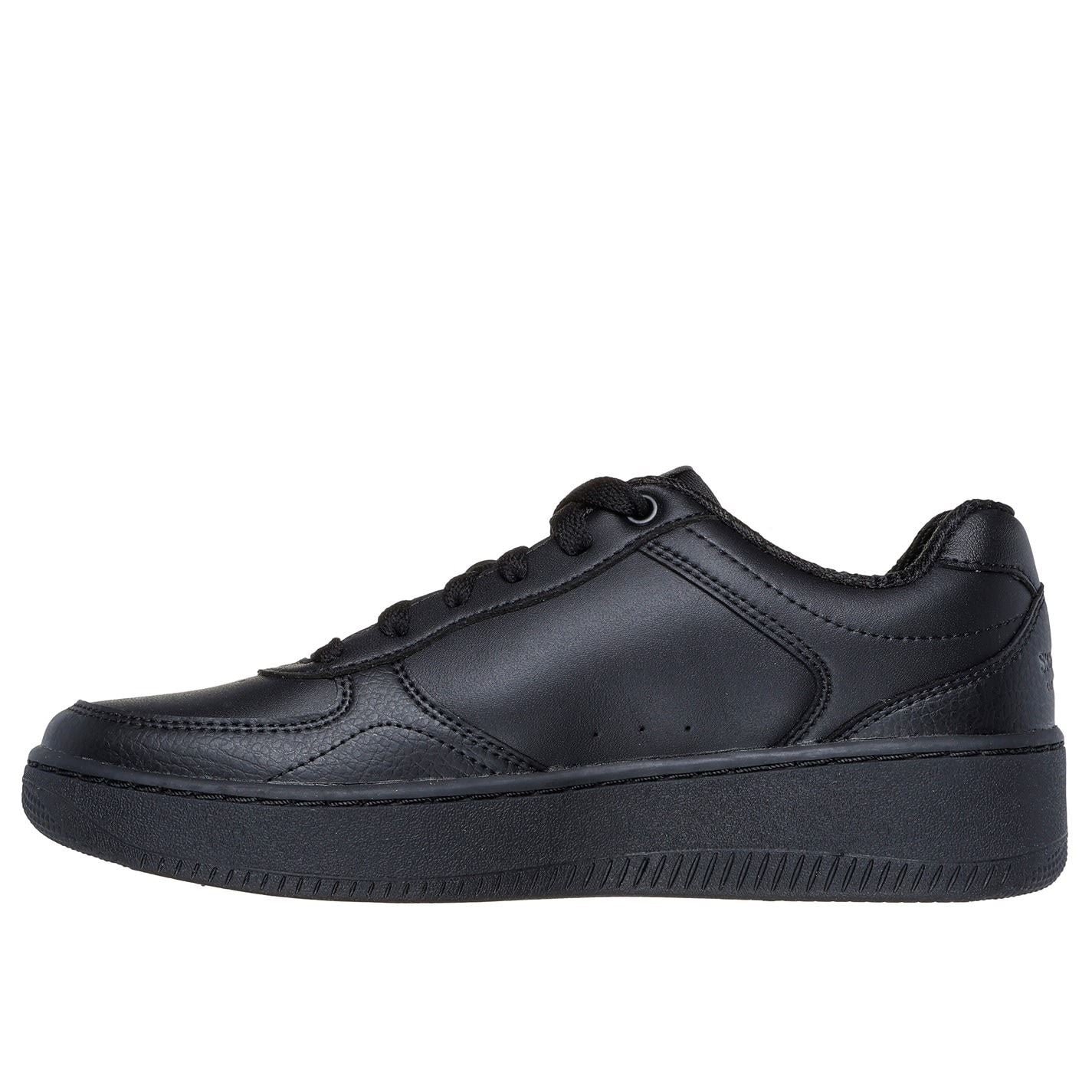 Skechers Duraleather Overlay Lace Up Low Top Trainers