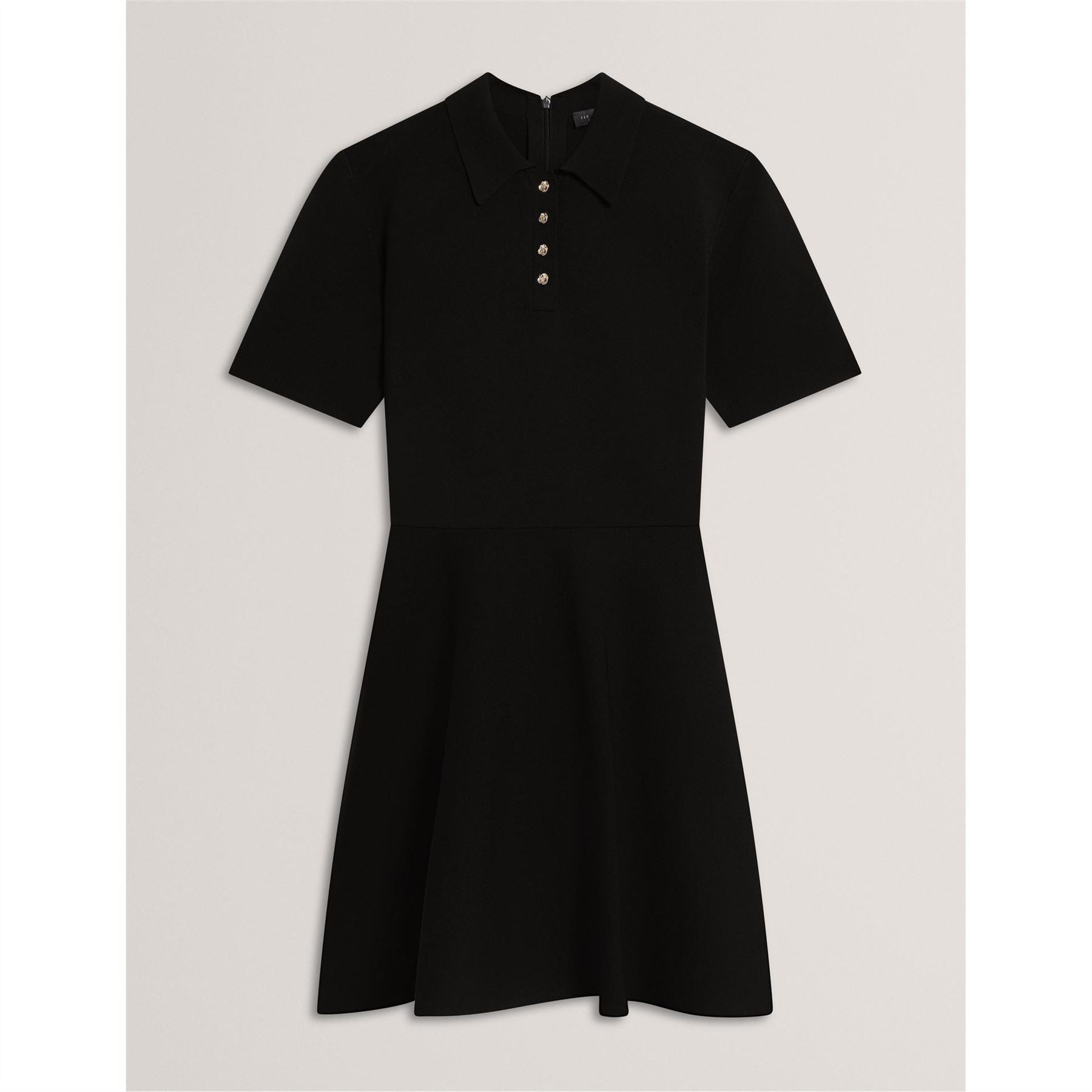 Ted Baker Knit Collared Neck Short Sleeve Mini Dress
