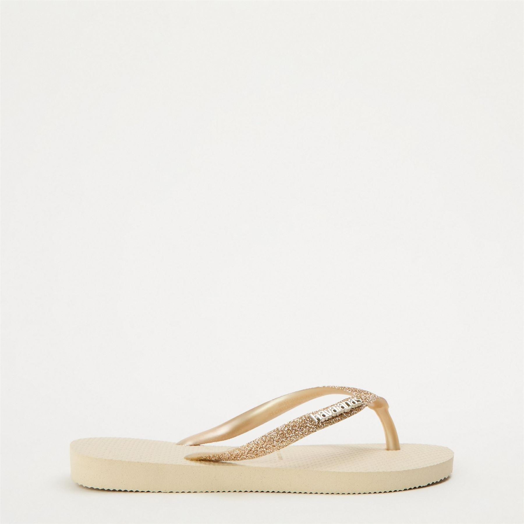 Havaianas Kids Slim Glitter Ii Beige Flip Flops