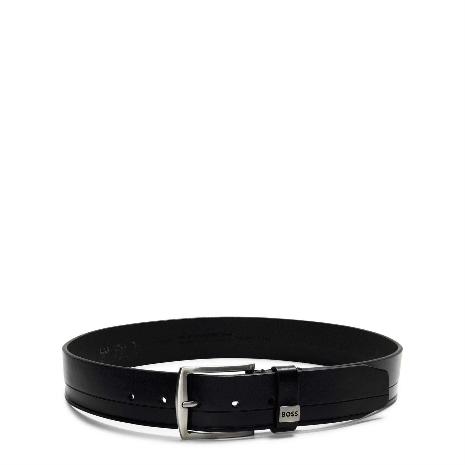 Boss Leather Belt with Metal Buckle