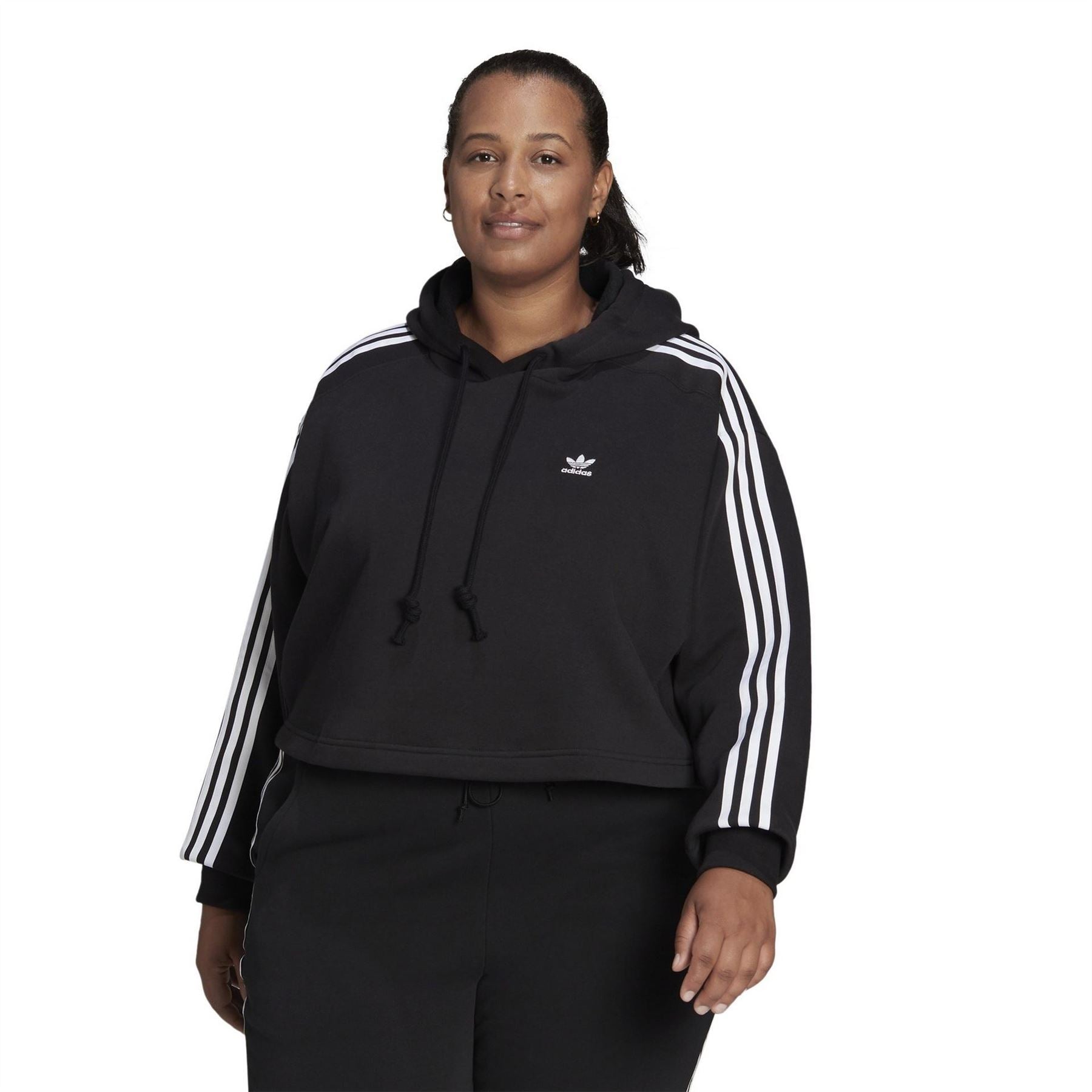 adidas Originals Cropped Hooded Relaxed Sweatshirt