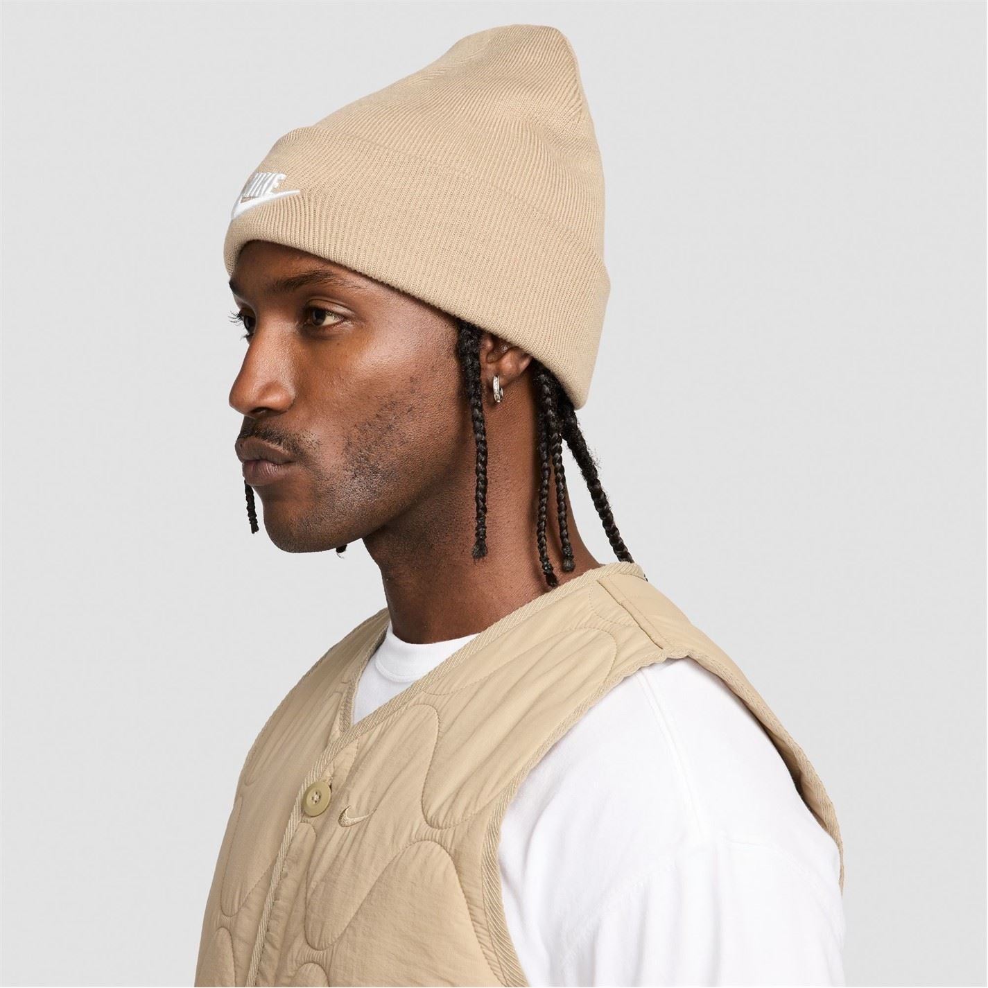 Nike Nsw Peak Wordmark Logo Adjustable Cuff Beanie