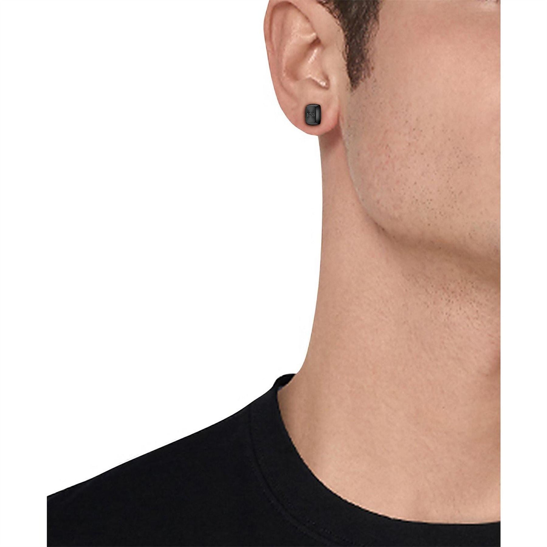 Boss Yann Stud Stainless Steel Square Earrings