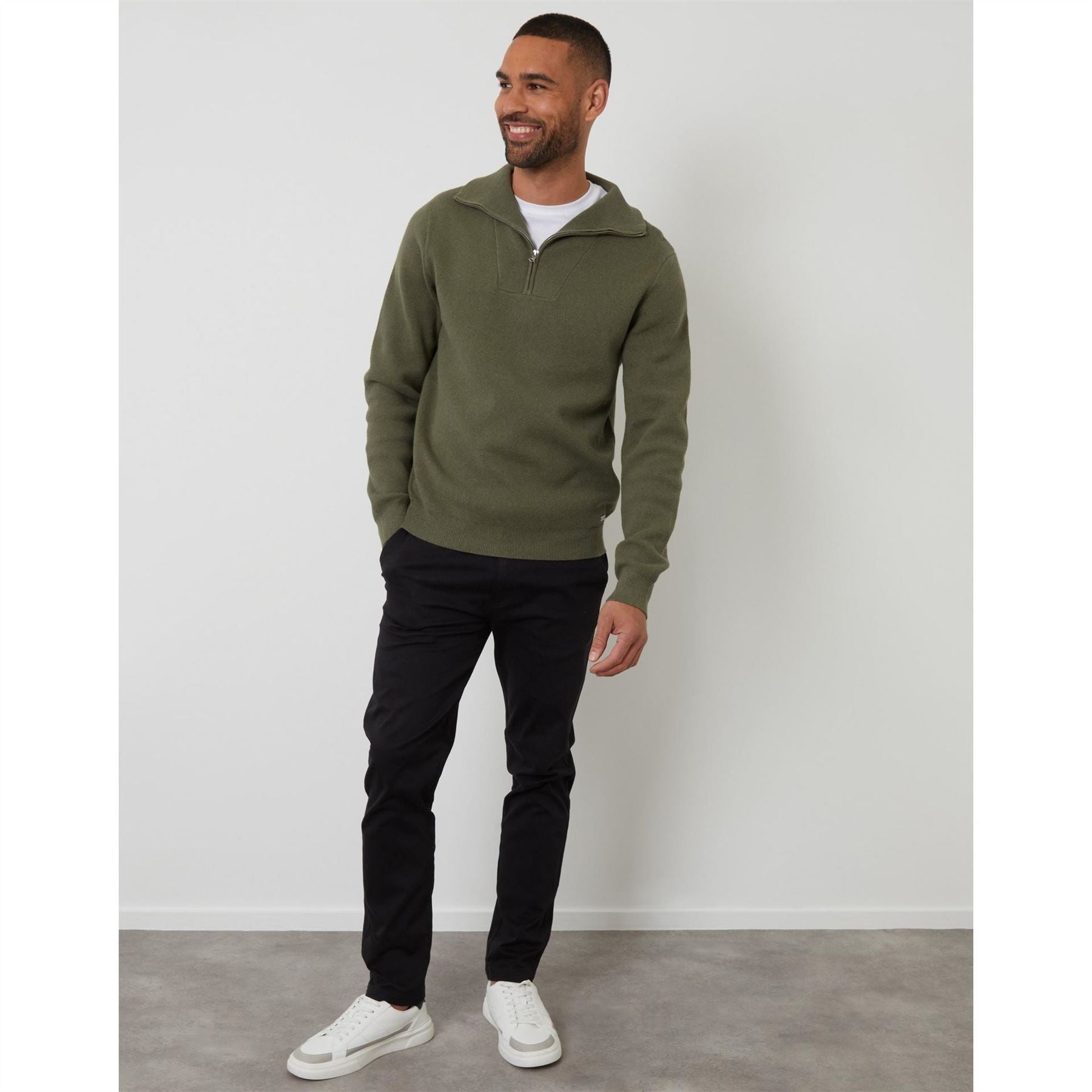 Threadbare Kamrul Quarter Zip Knitted Jumper
