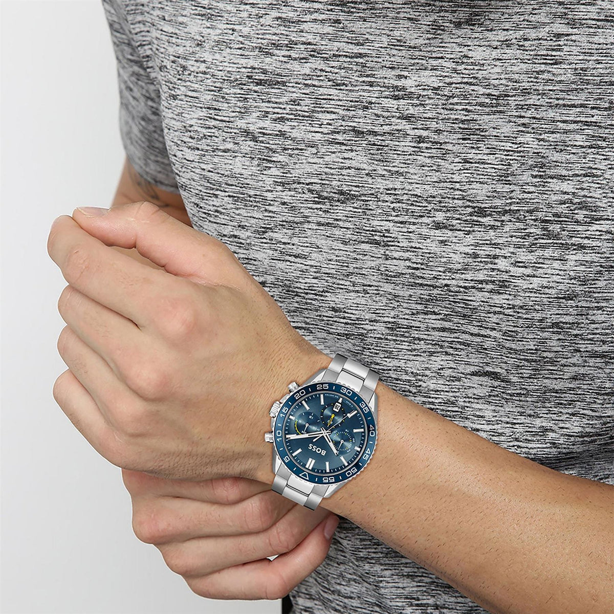 Boss Runner Chronograph Stainless Steel Water Resistant Analogue Quartz Watch