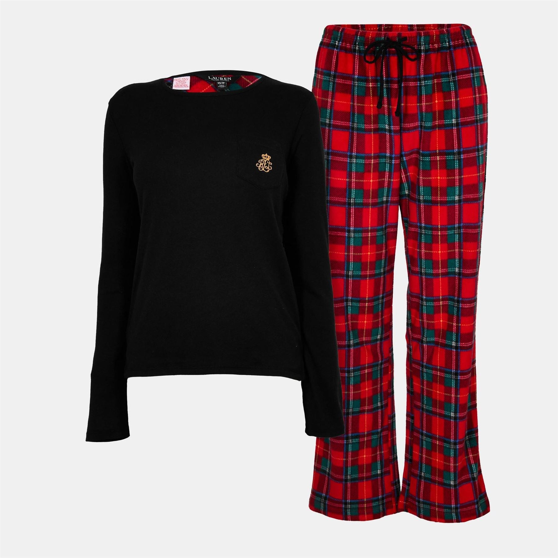 Lauren by Ralph Lauren Fleece Crew Neck Long Sleeve Pyjama Set