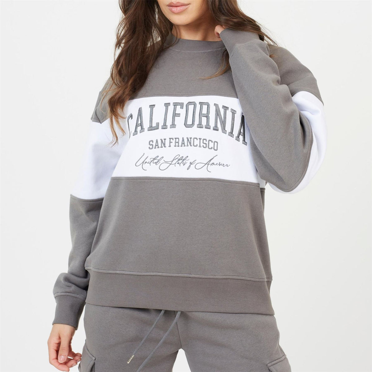Brave Soul Soul Ladies Crew Neck Sweatshirt With California Embroidery