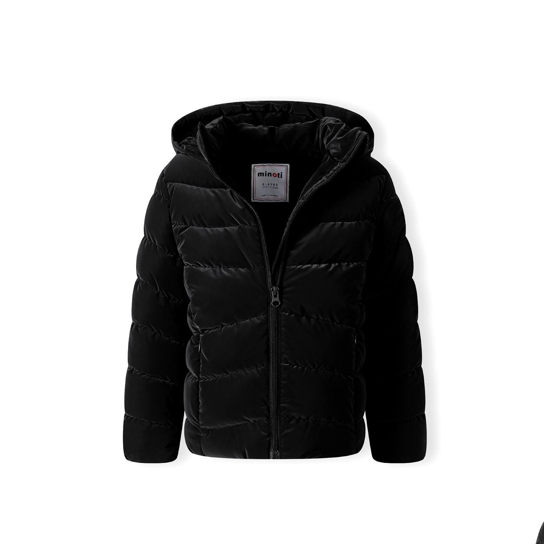 Minoti Girls Padded Jacket Velvet Feel Black