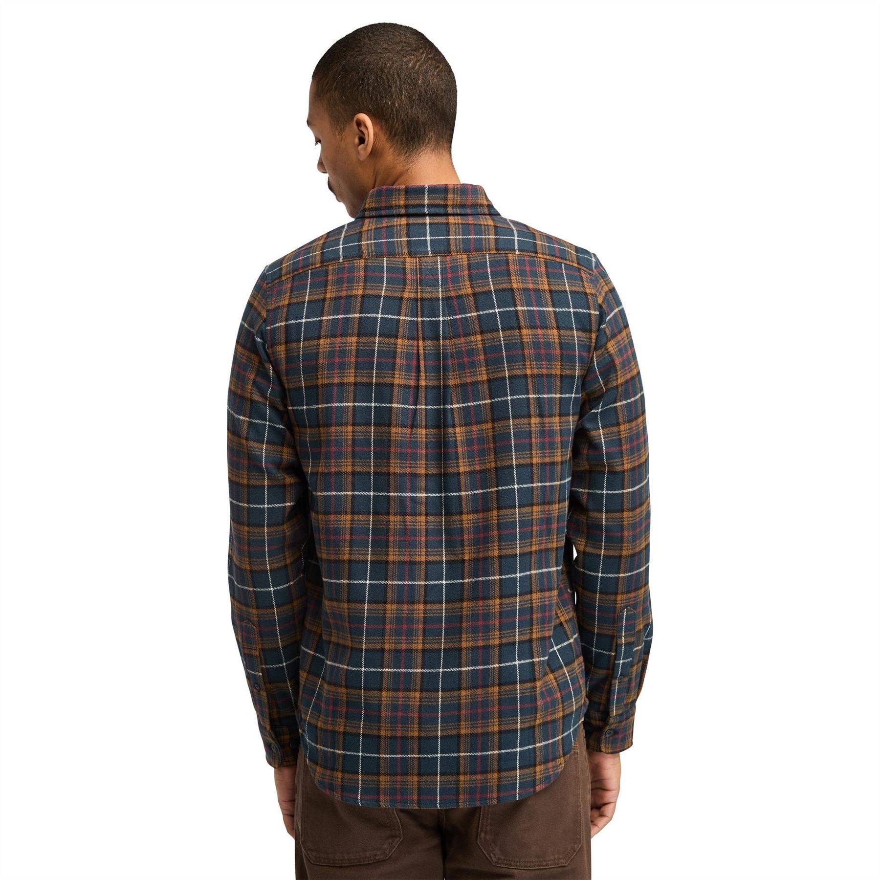 Timberland Midweight Flannel Check Dark Long Sleeve Patterned Shirt