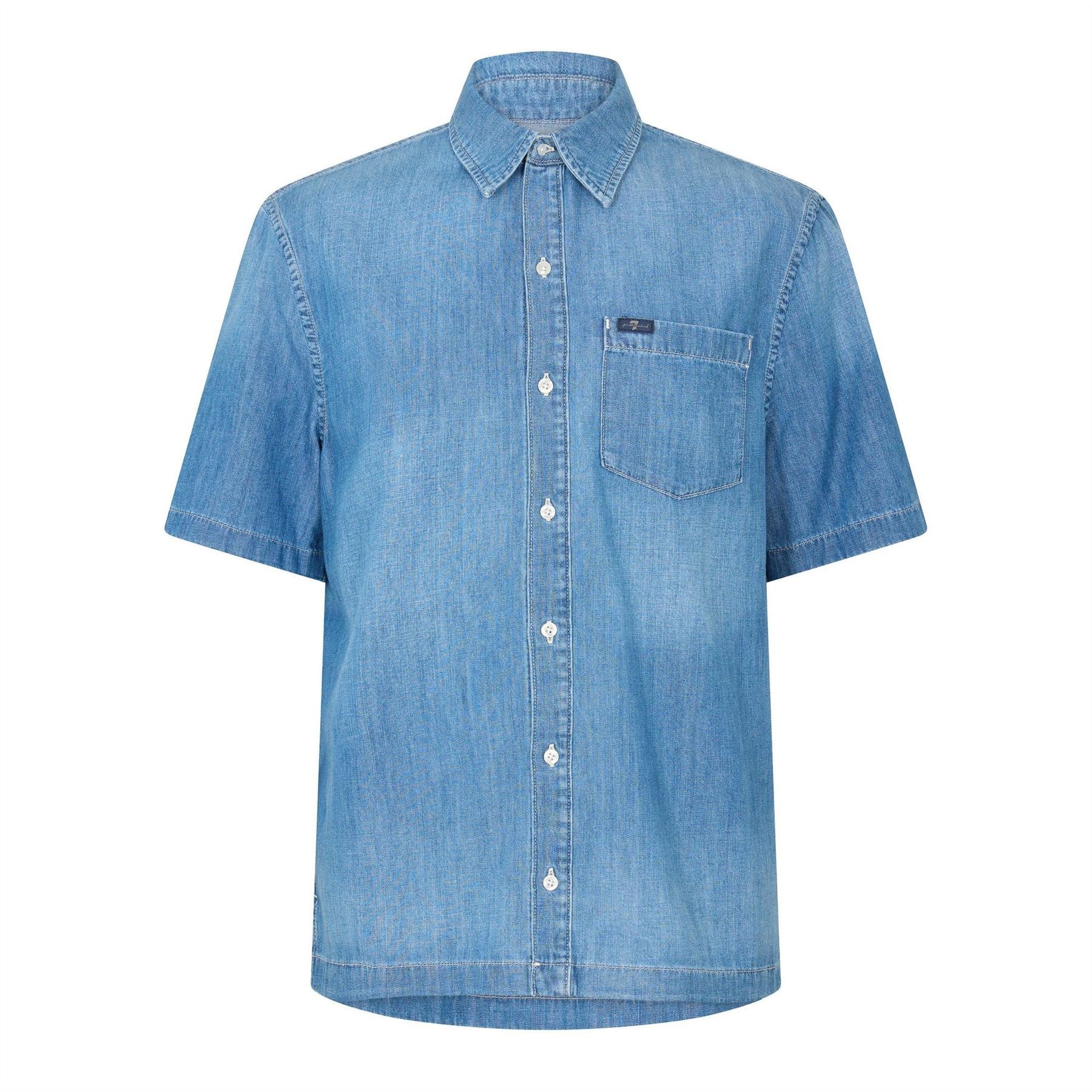 7 For All Mankind Short Sleeve Plain Shirt