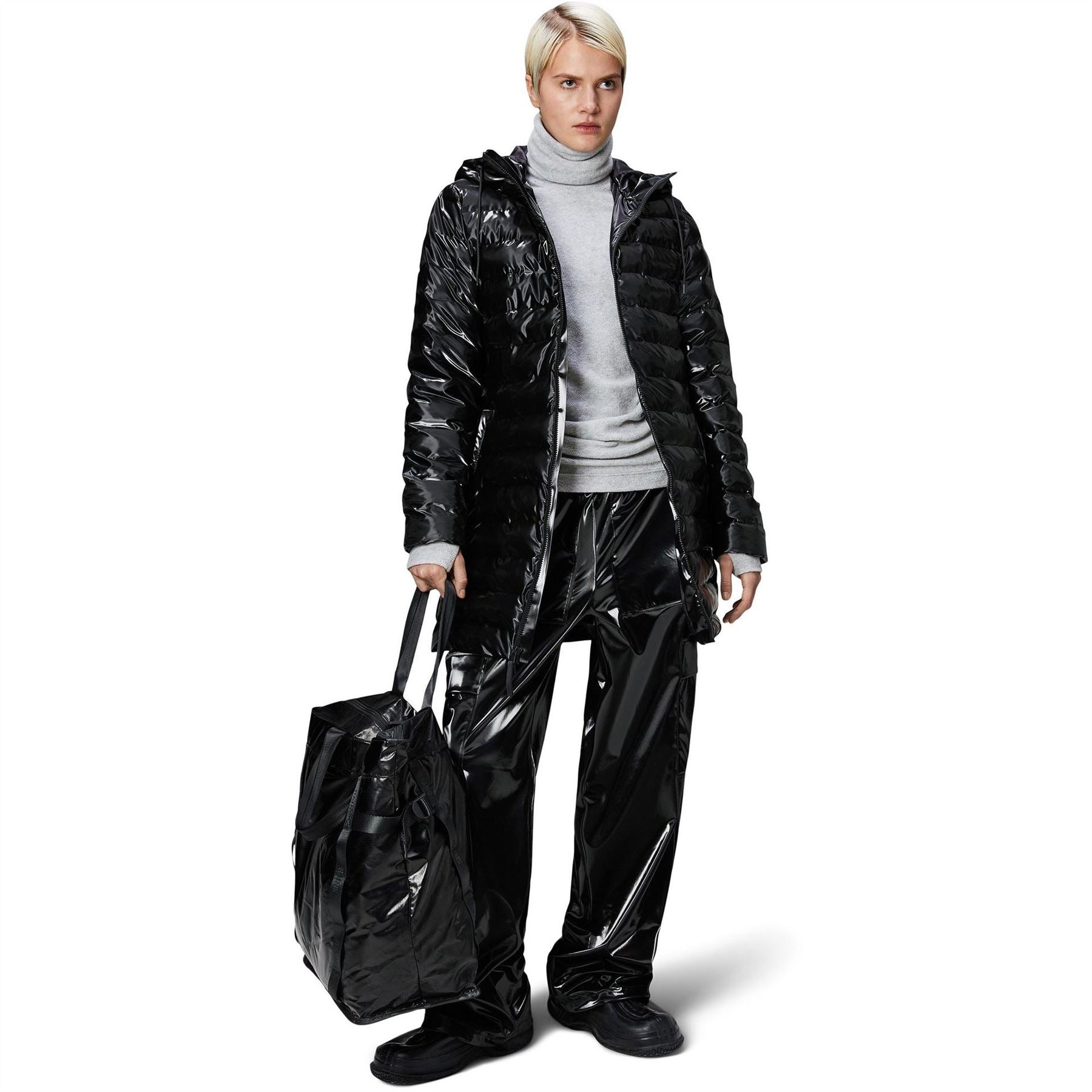 Rains Long Puffer Curve Jacket
