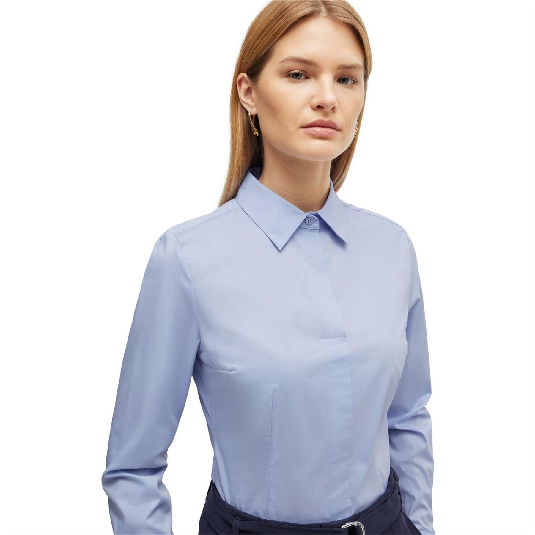 Boss Collared Neck Long Sleeve Regular Fit Shirt