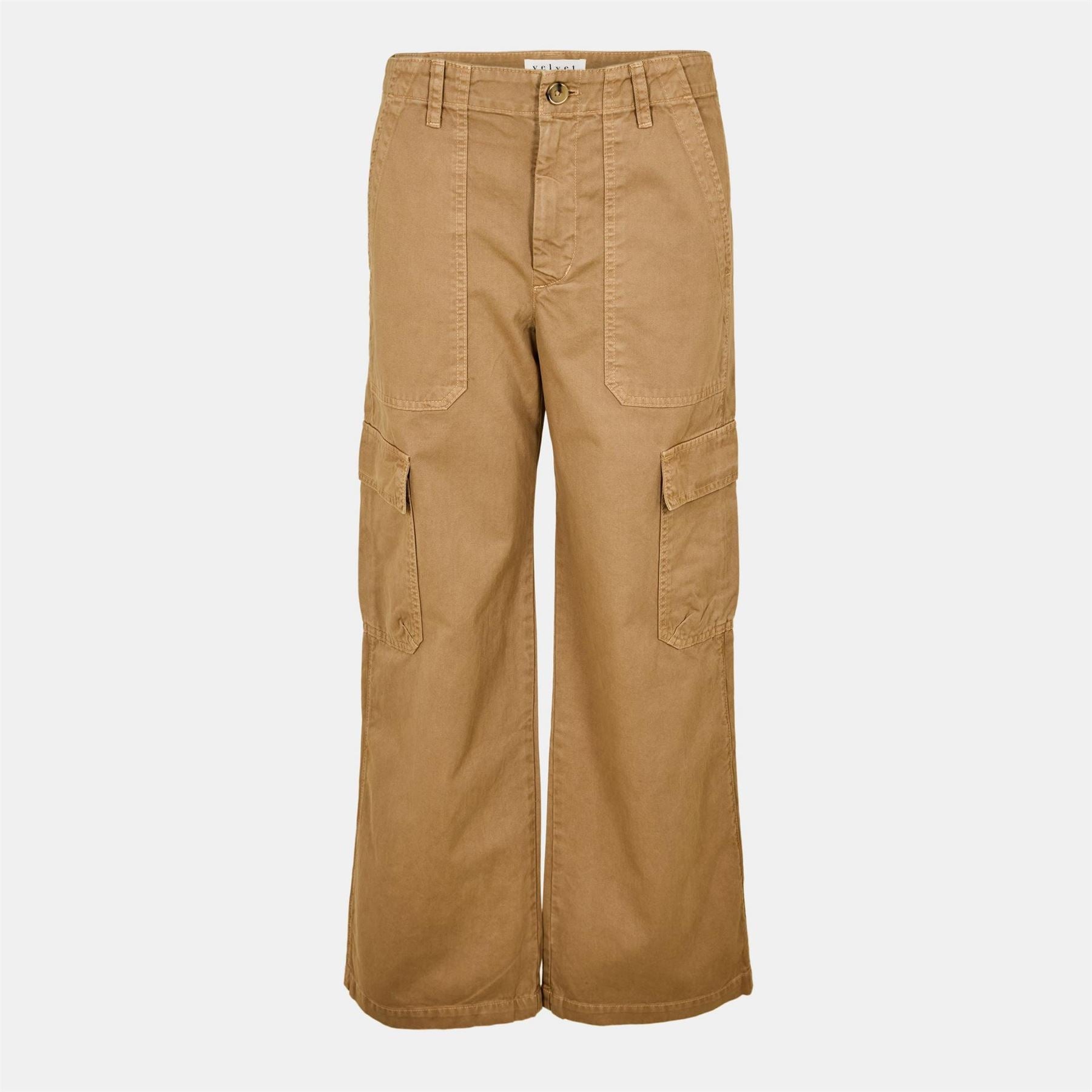 Velvet by Graham and Spencer Solid Wide Leg Cargo Trousers