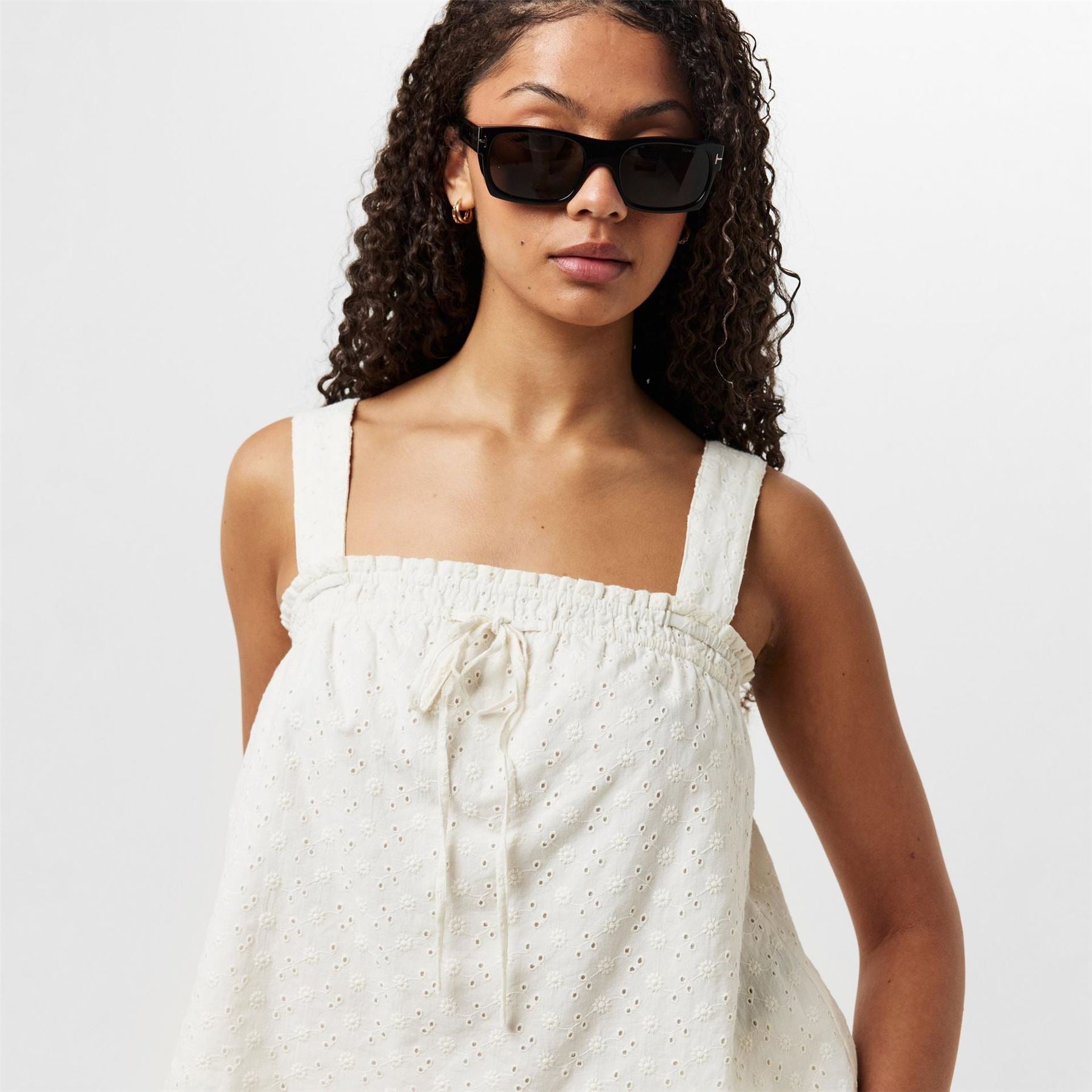 Jack Wills Broderie Shirred Top