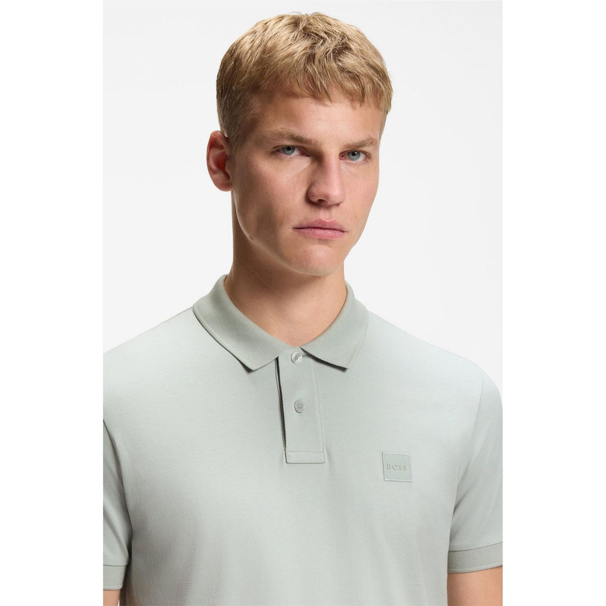 Boss Collared Neck Button Placket Polo Shirt