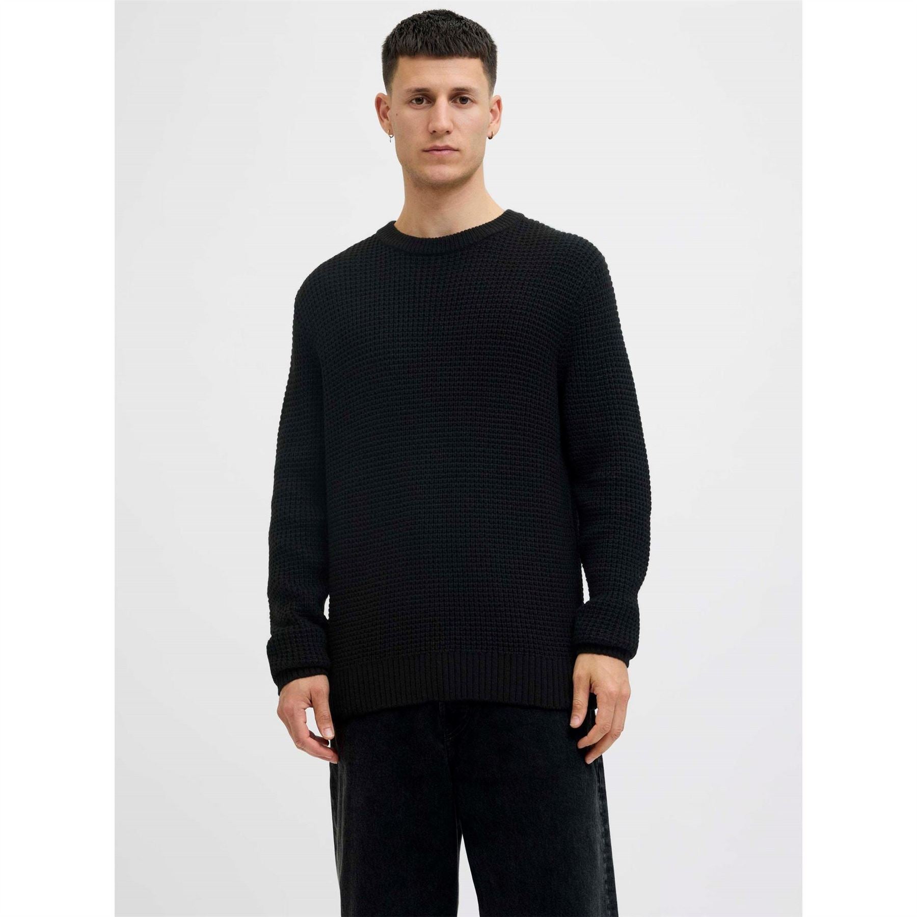 Jack and Jones Crew Neck Ribbed Collar Long Sleeve Sweater