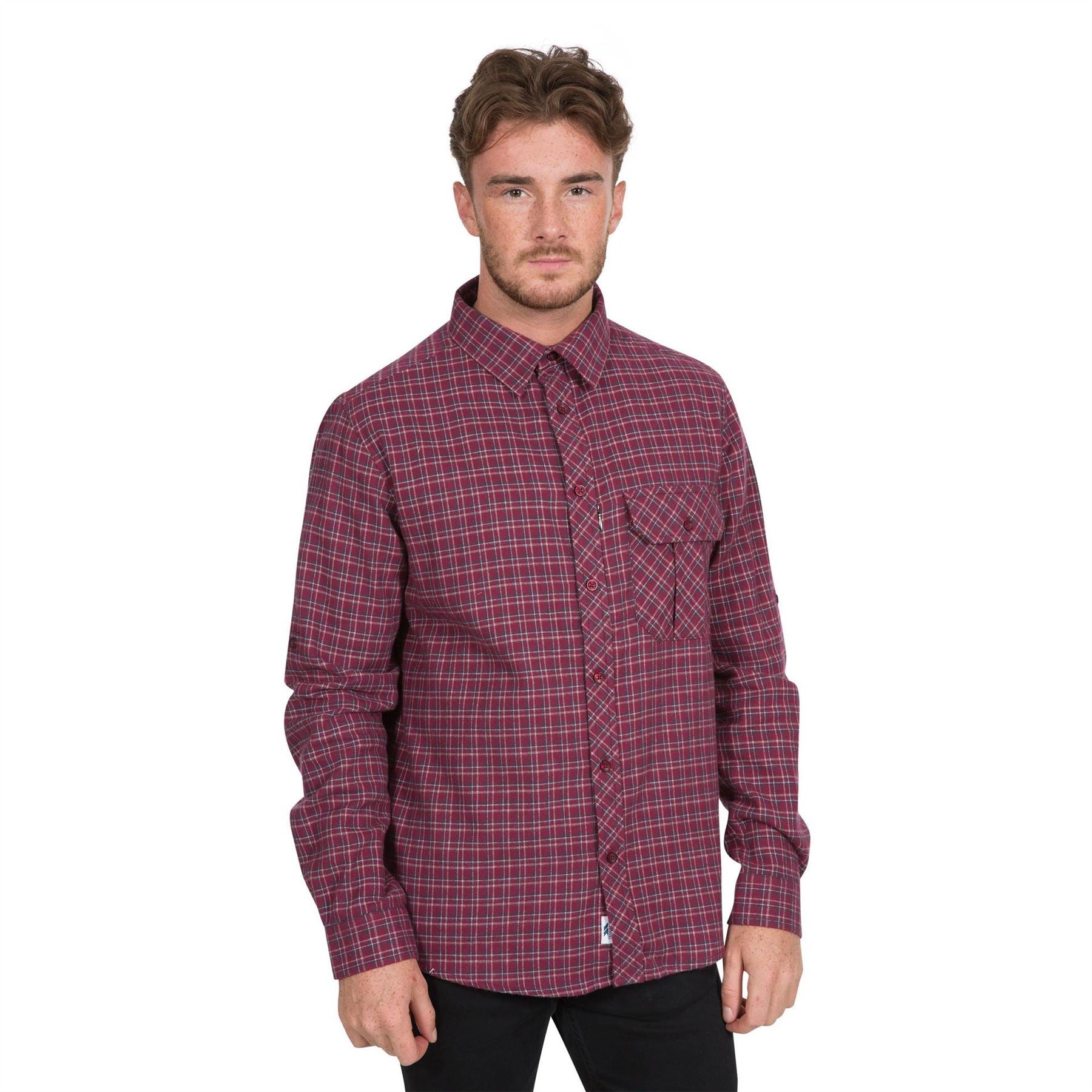 Trespass Snypr Plaid Zip Pocket Regular Fit Long Sleeve Shirt