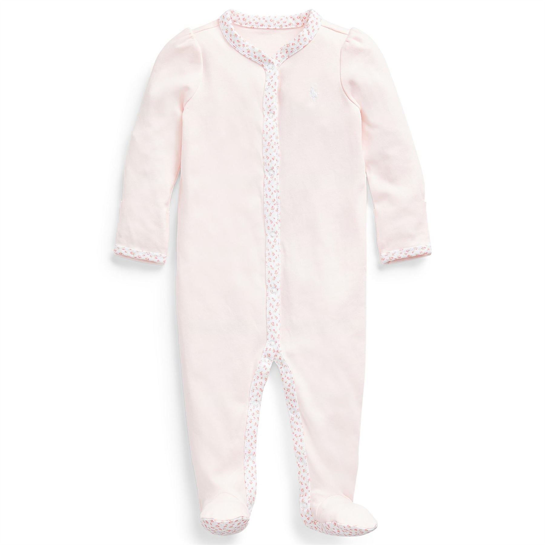 Polo Ralph Lauren Floral Trim Cotton Sleepsuit